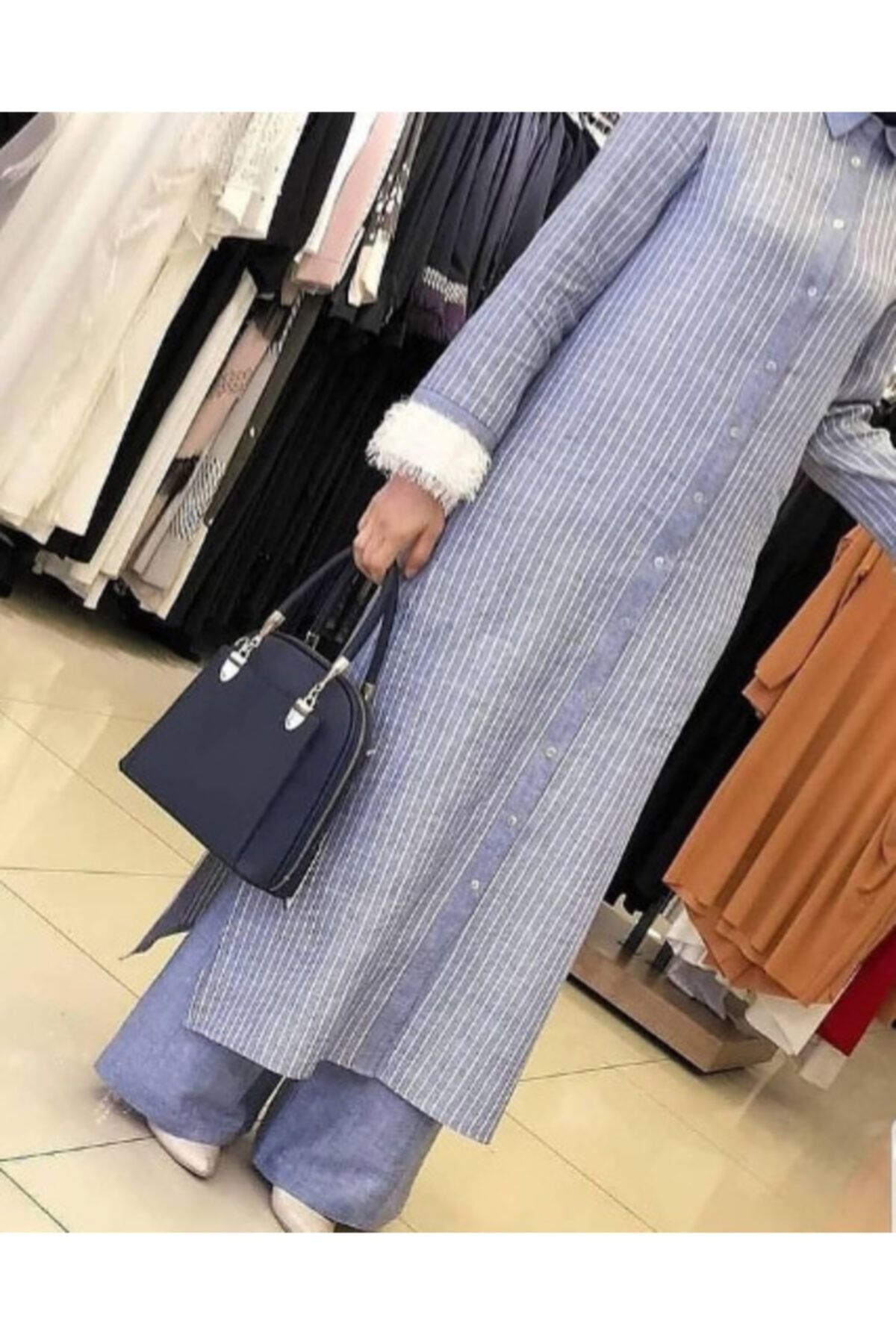 Tesetturcemoda Çizgili Tunik Pnatolon Takım