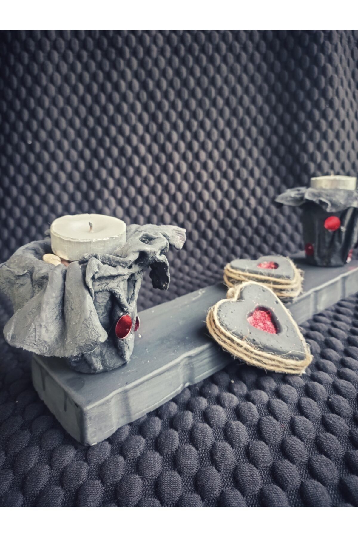 gzdgift Dekoratif Kalpli Beton Mumluk