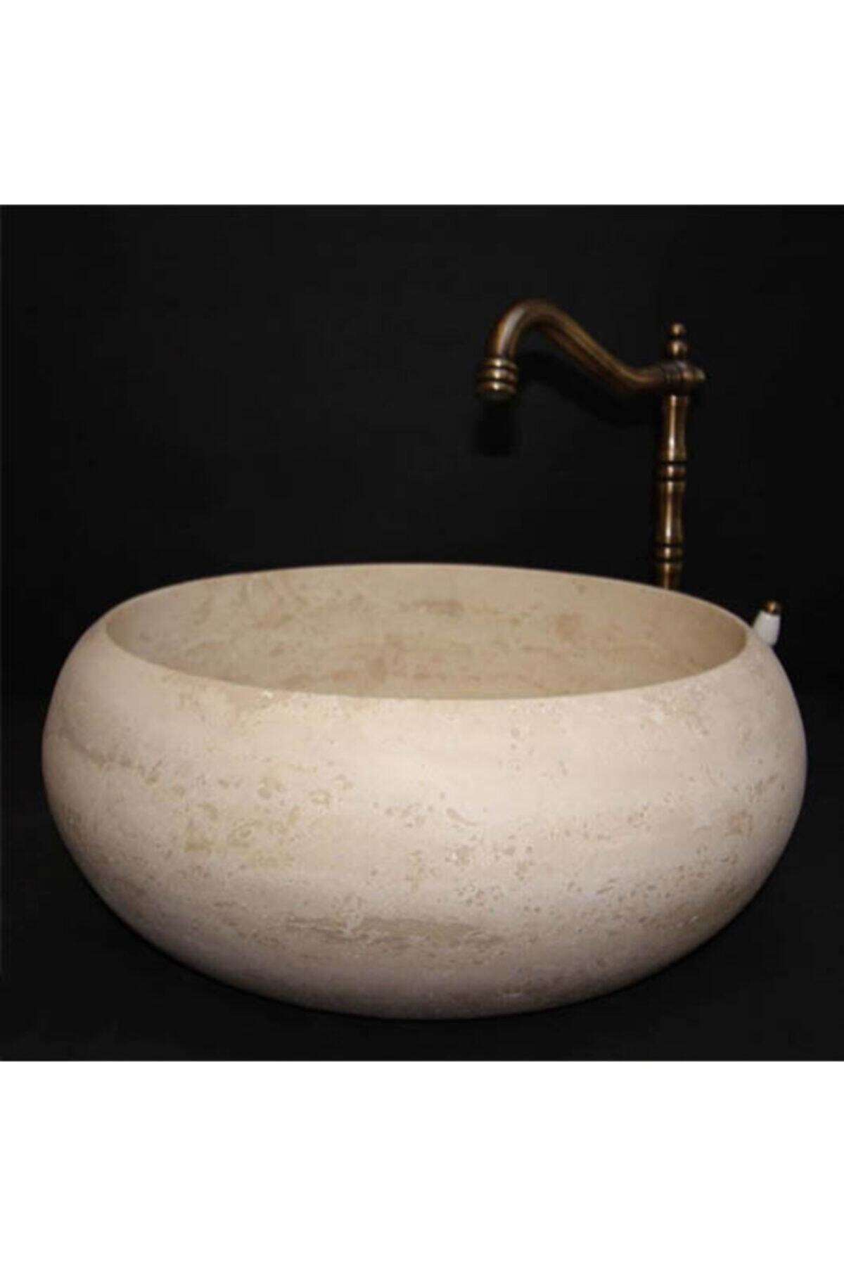 entrend11 Traverten Bombeli Dizayn Lavabo