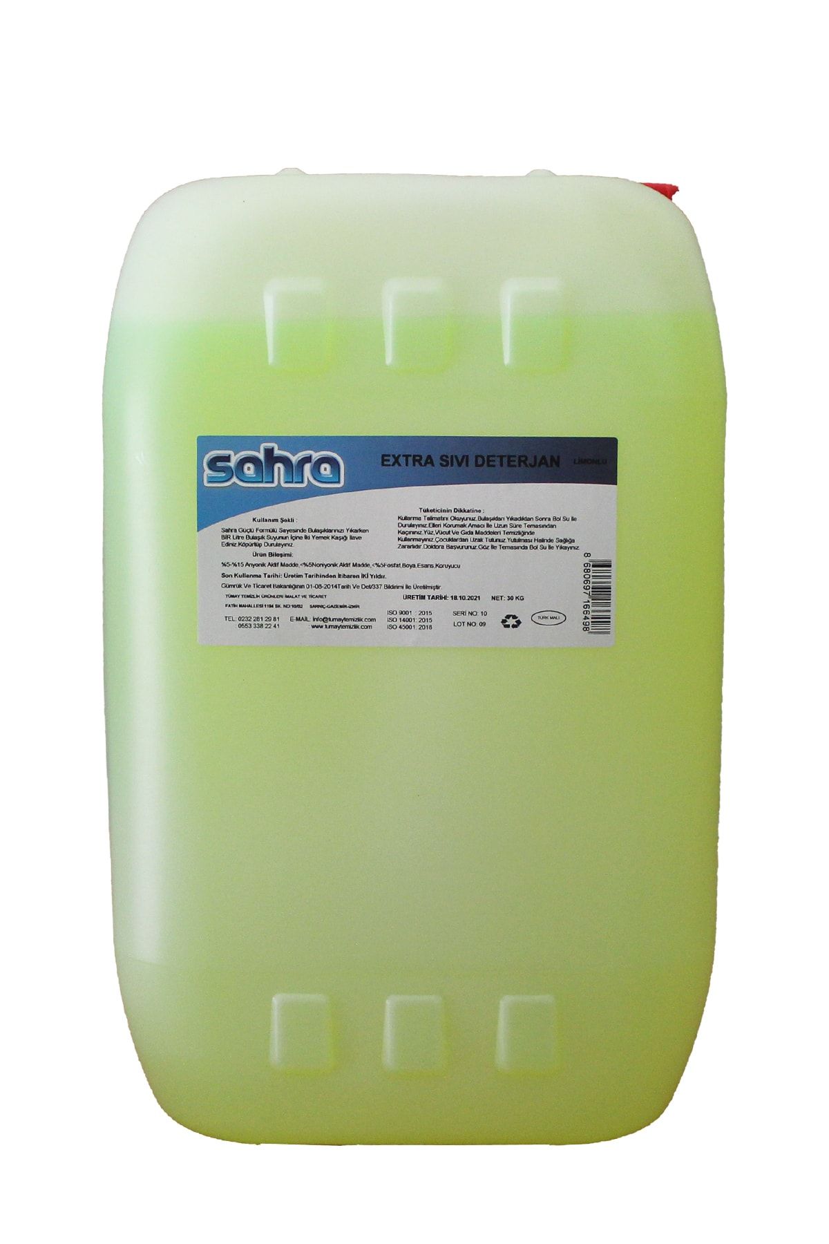 Sahra Limon Kokulu Extra Konsantre Elde Bulaşık Deterjanı 30 kg