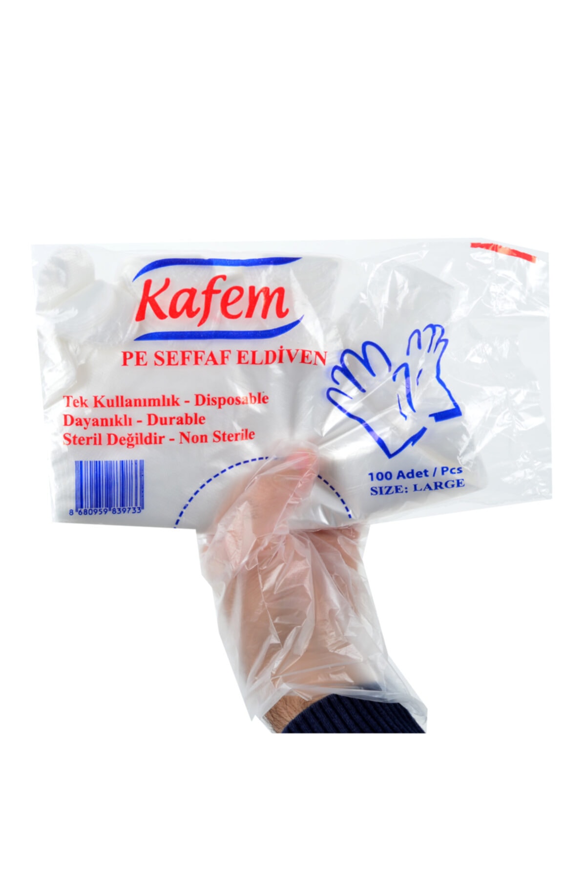 KAFEM Extra Şeffaf Eldiven / Poşet Eldiven 100 Lü 5 Paket - 100 Gram