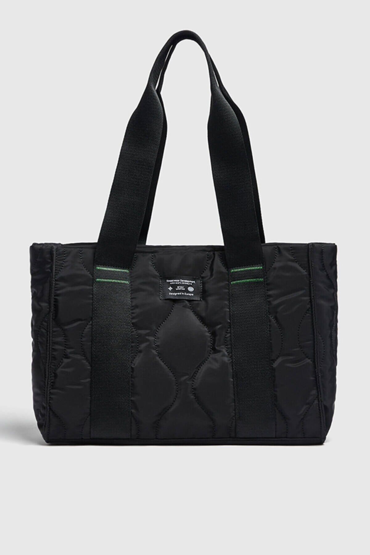 snow basic Kadın Siyah Kapitone Tote Çanta