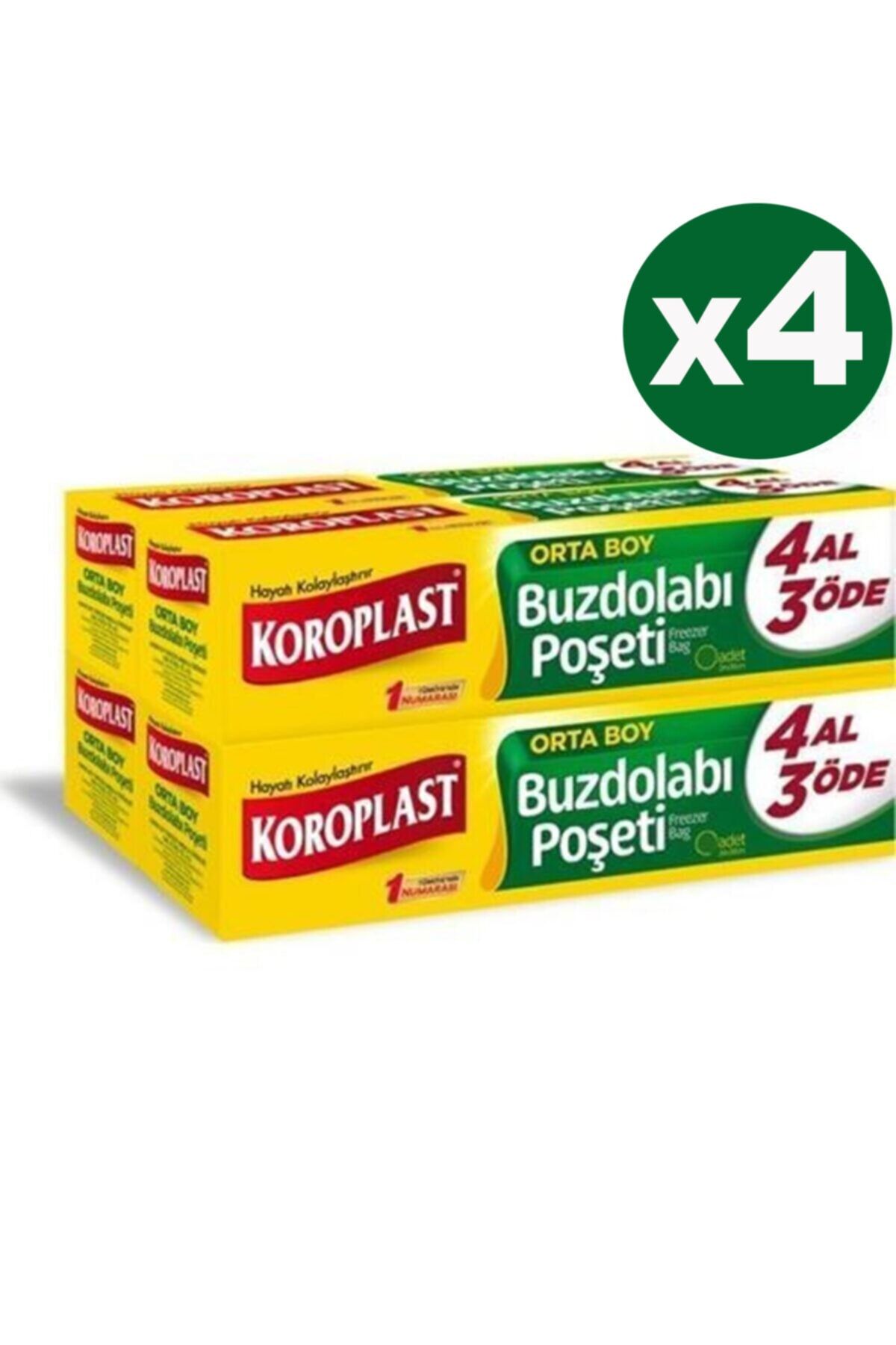 Koroplast Orta Buzdolabı Poşeti 4 Al 3 Öde 80'li X 4 Paket