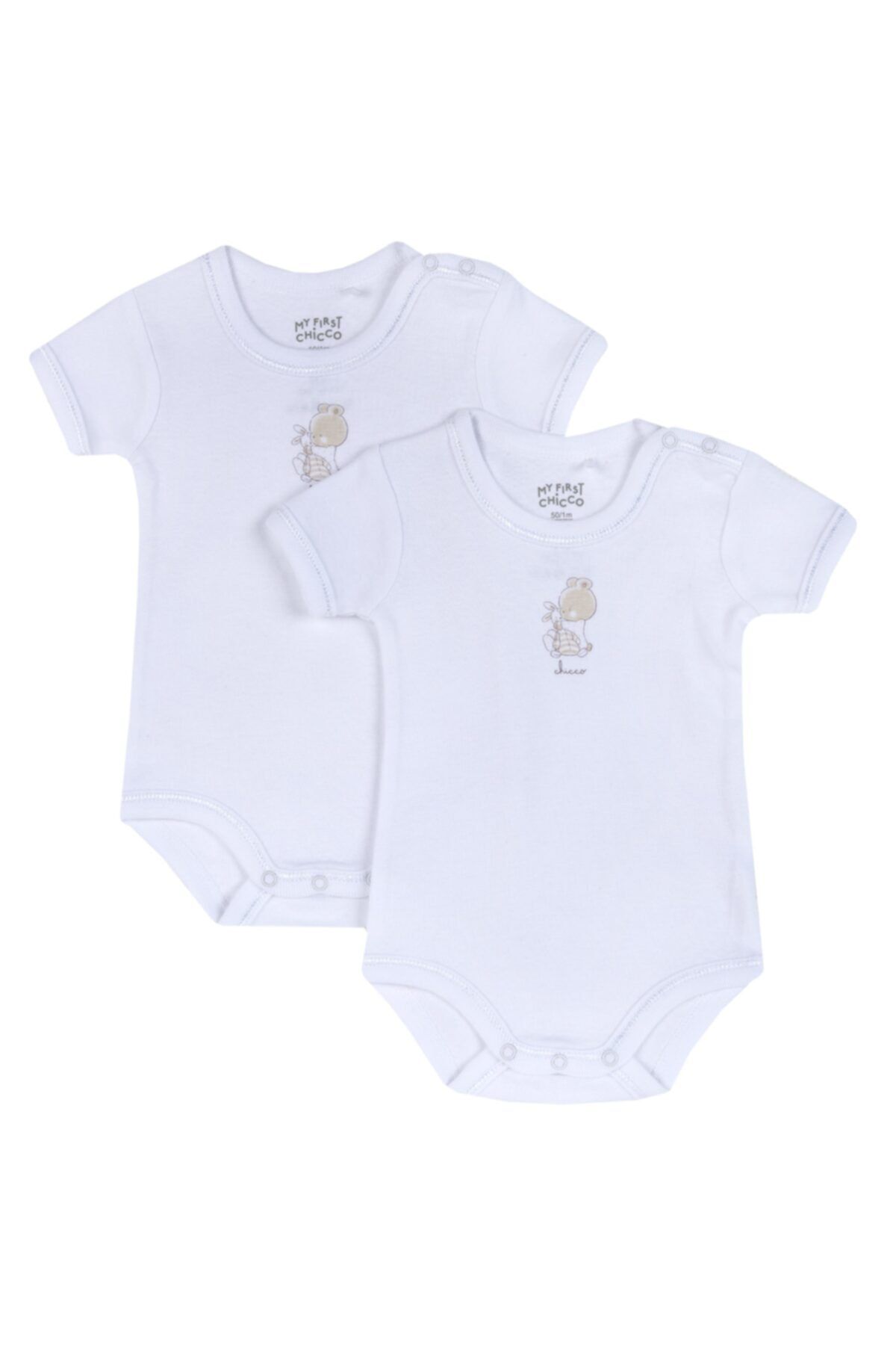 Chicco Kolsuz 2' Li Organik Pamuk Bebek Çıtçıtlı Body Set Bebek