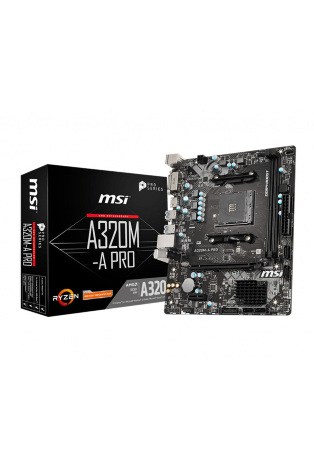MSI A320m-a Pro Ddr4 3200mhz 1xhdmı 1xdvı Usb 3.2 Matx Am4