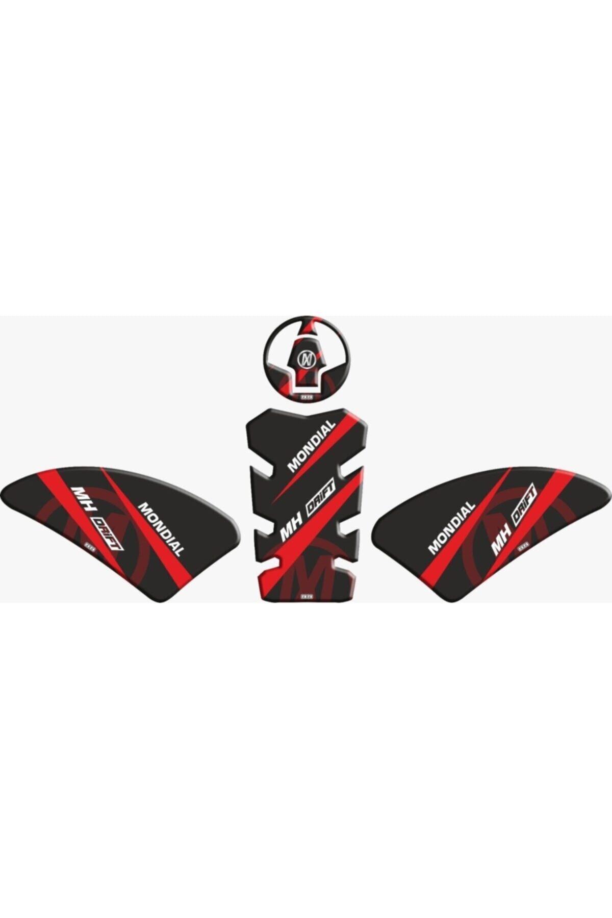 monero Mondial Drift 125 L Tank Pad Kırmızı Siyah