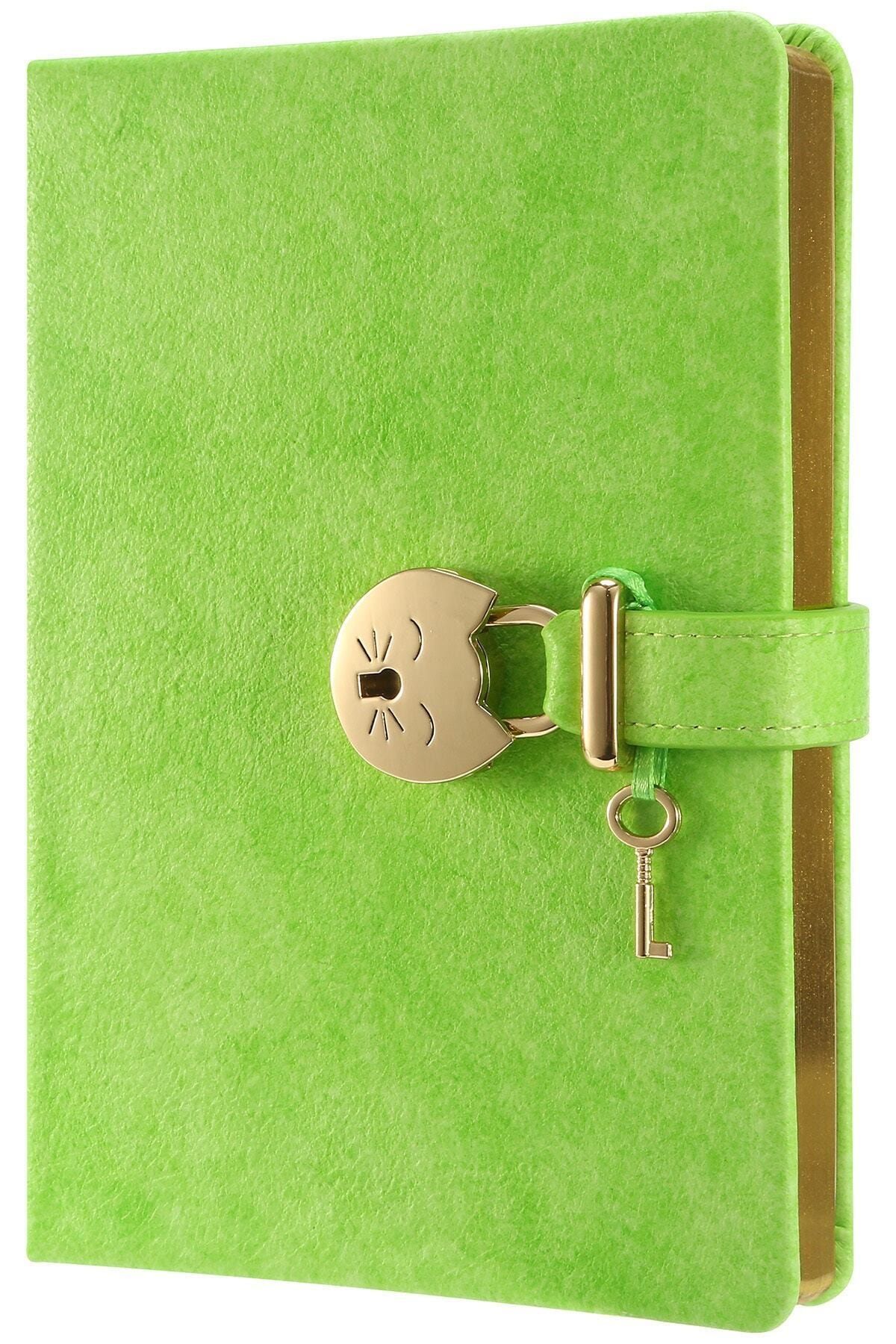 Victoria's Journals Miyaww Pastel Kilitli Defter 13x18 cm Yeşil
