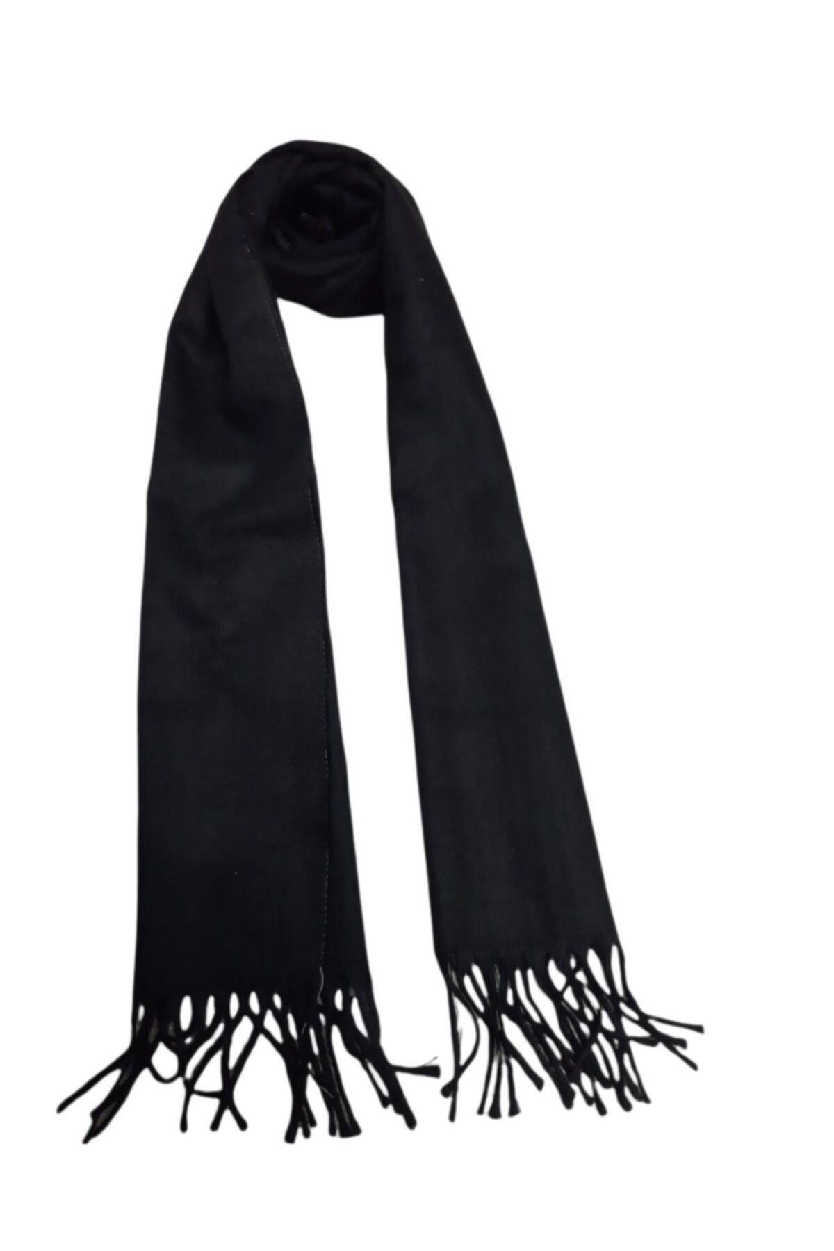 Dragora Pamuklu Yün Karışımlı Erkek Atkısı Siyah