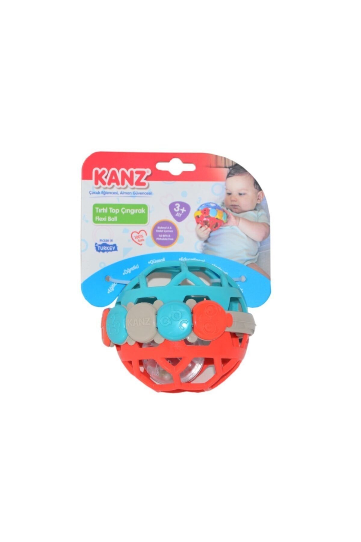 Kanz /Enfal Oyuncak 30148 Kanz Tırtıl Top Çıngırak / +3 Ay