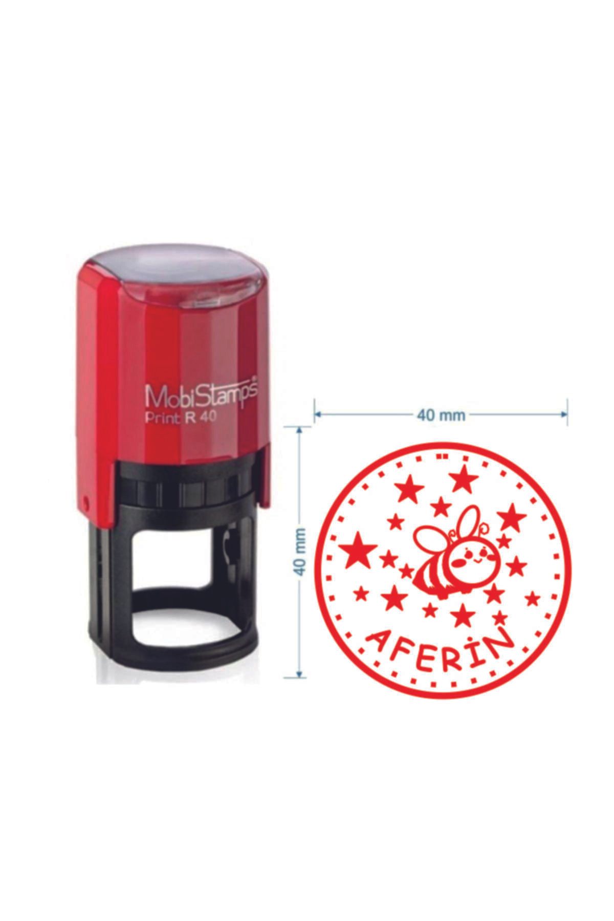 Mobistamps Öğretmen Kaşesi Yuvarlak Arı Gibi Çalışkan