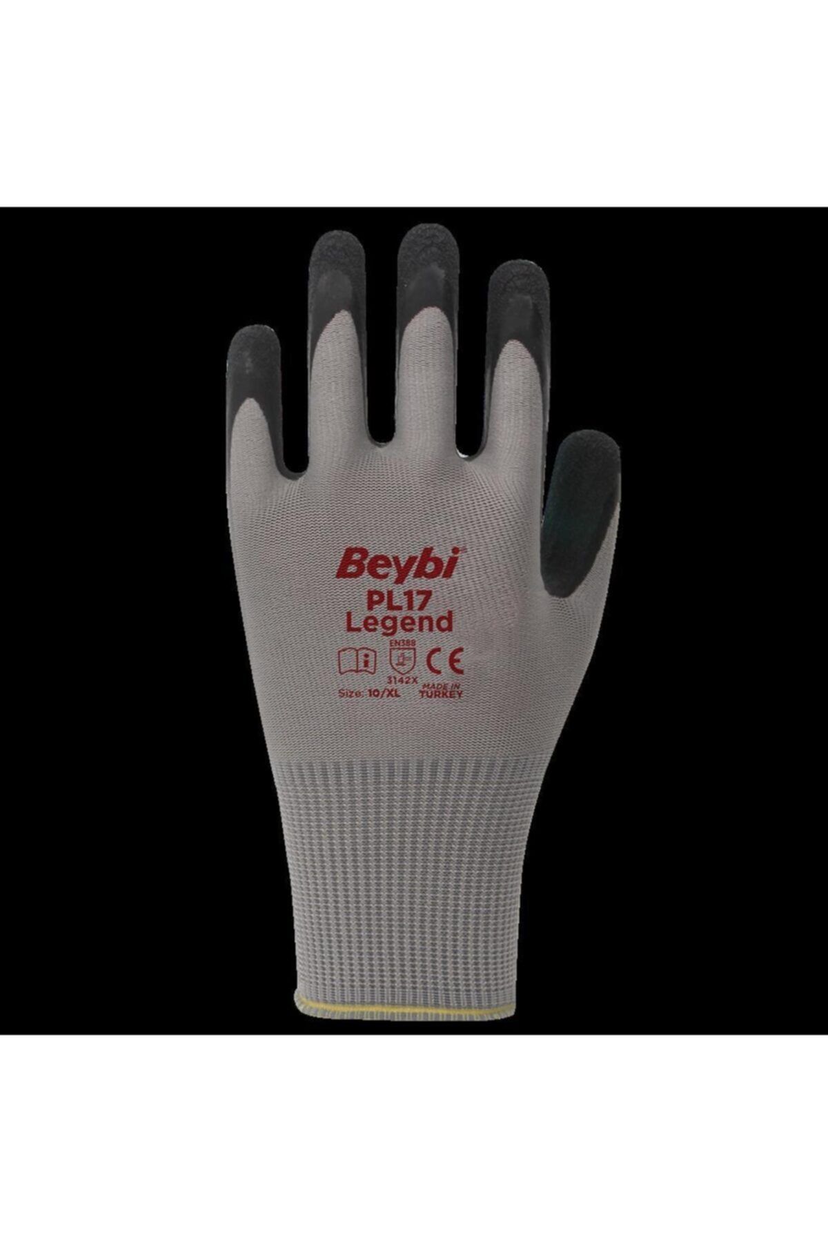 Beybi Pl17 Polyester Örme Lateks Camcı Iş Eldiveni 10 Beden - 144 Çift