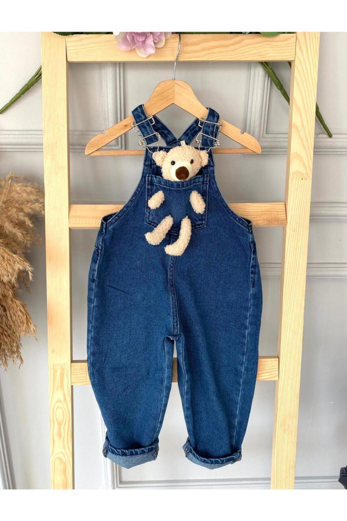 Minigimin Cicileri Unisex Çocuk Ayıcık Detaylı Salopet