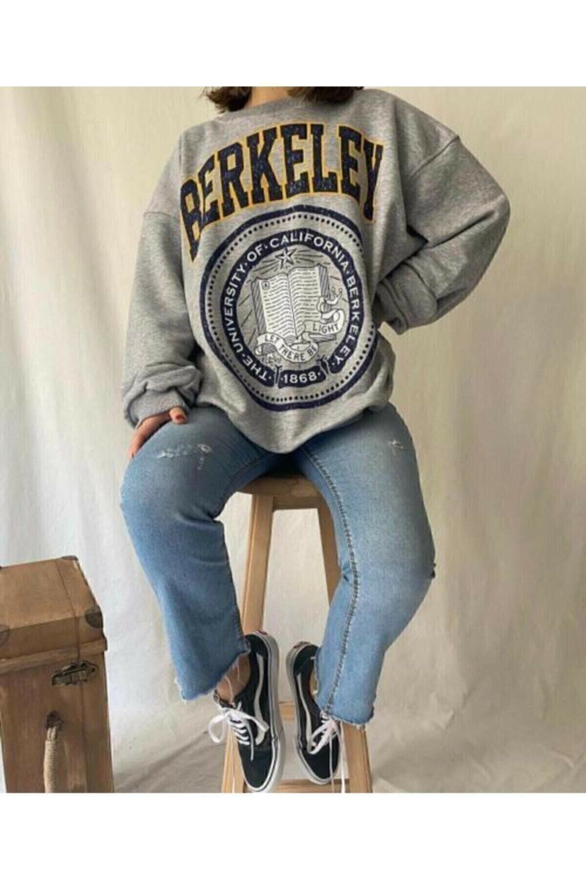 K&H TWENTYONE Kadın Gri Berkeley Baskılı Seatshirt
