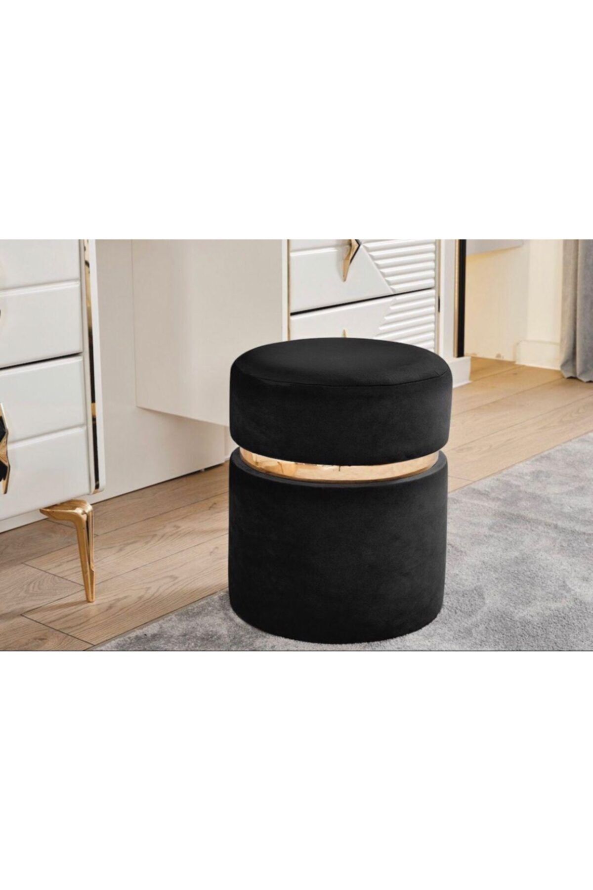 Velve Home Siyah Oval Puf