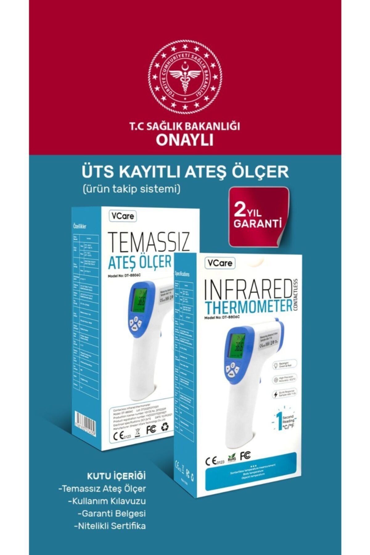 vcare Temassız Ateş Ölçer (BİRE BİR DEĞİŞİM GARANTİLİ)