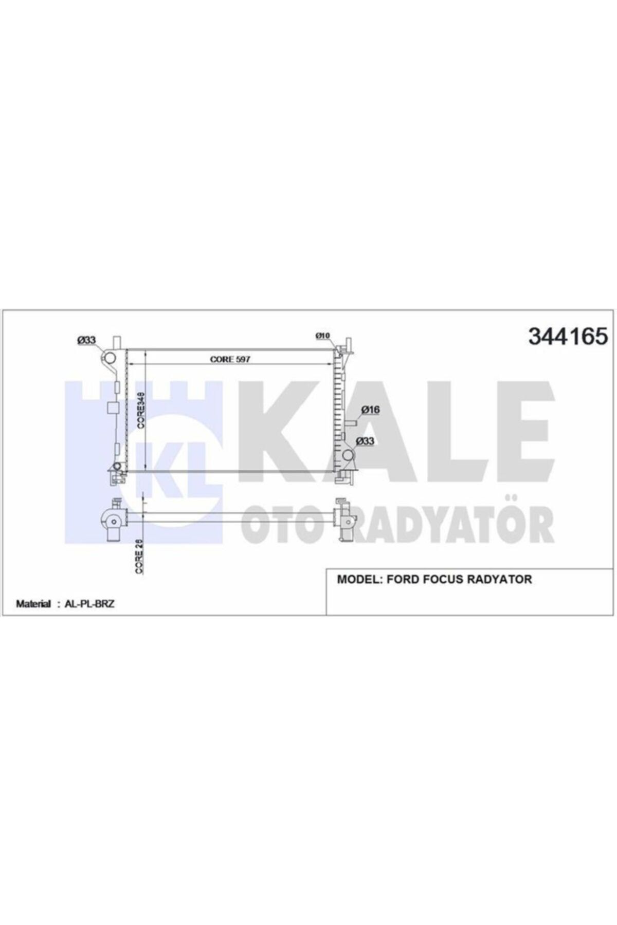 ÖZGÜÇYEDEK Motor Su Radyatoru Focus 1,6 16v / 2,0 16v (98 04) Otomatık Sanzıman Olcu: (600