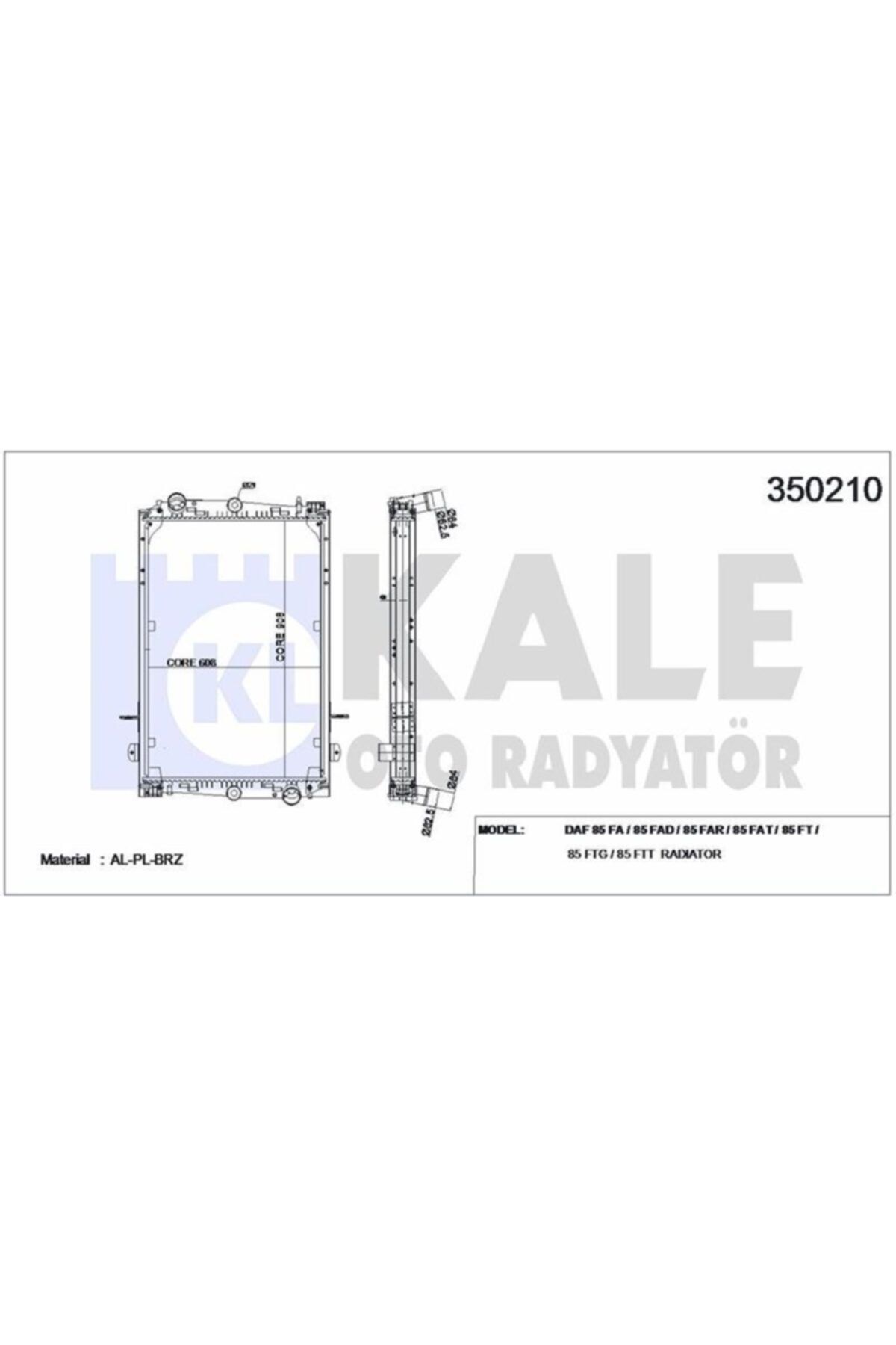 ÖZGÜÇYEDEK Motor Su Radyatoru Daf 85 Fa / 85 Fad / 85 Far / 85 Fat / 85 Ft / 85 Ftg / 85 Ft