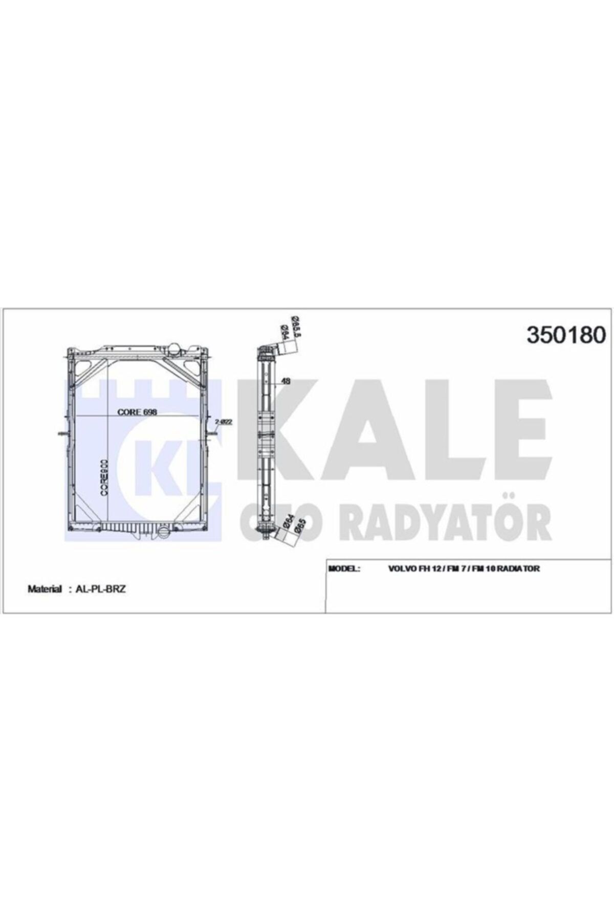 ÖZGÜÇYEDEK Su Radyatoru Volvo Fh 12 Fh 340 500 / Fm 7 250 290 / Fm 10320 360 / Fm 12 Fm 340