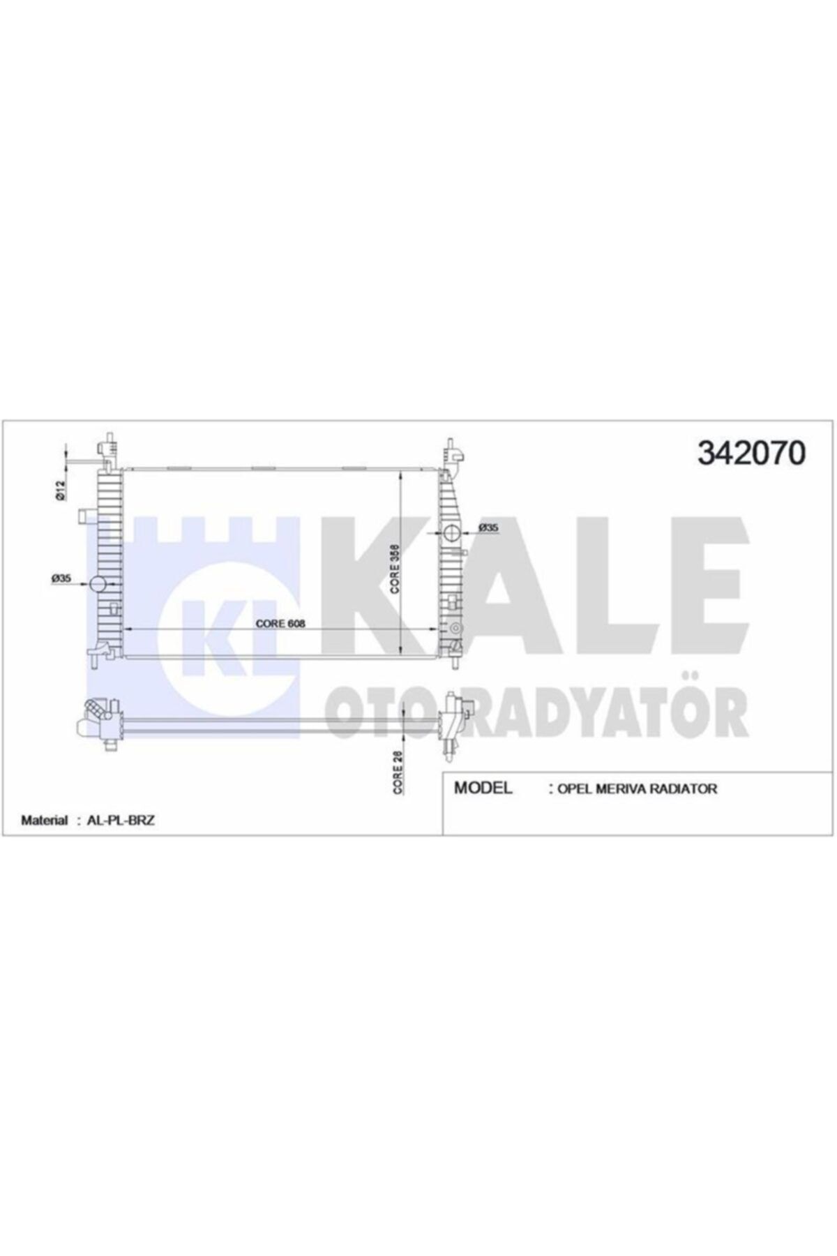 ÖZGÜÇYEDEK Motor Su Radyatoru Brazıng Z14xep Z16xe Merıva A