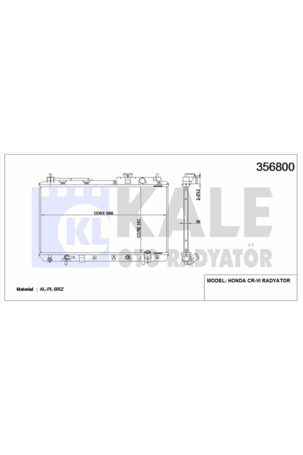ÖZGÜÇYEDEK Motor Su Radyatoru Cr V 9601 Otomatık (350x658x16)