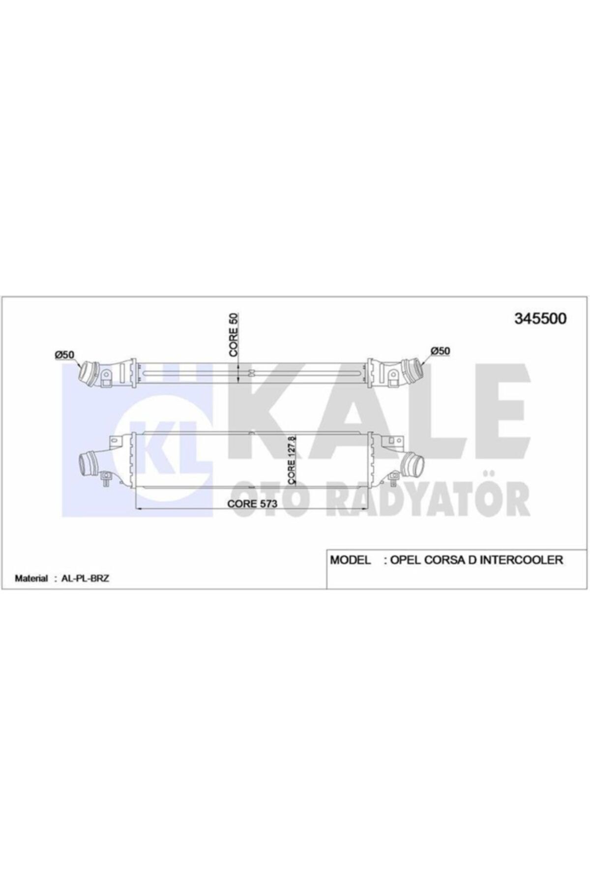 ÖZGÜÇYEDEK Turbo Radyatörü Corsa D 572×127×50