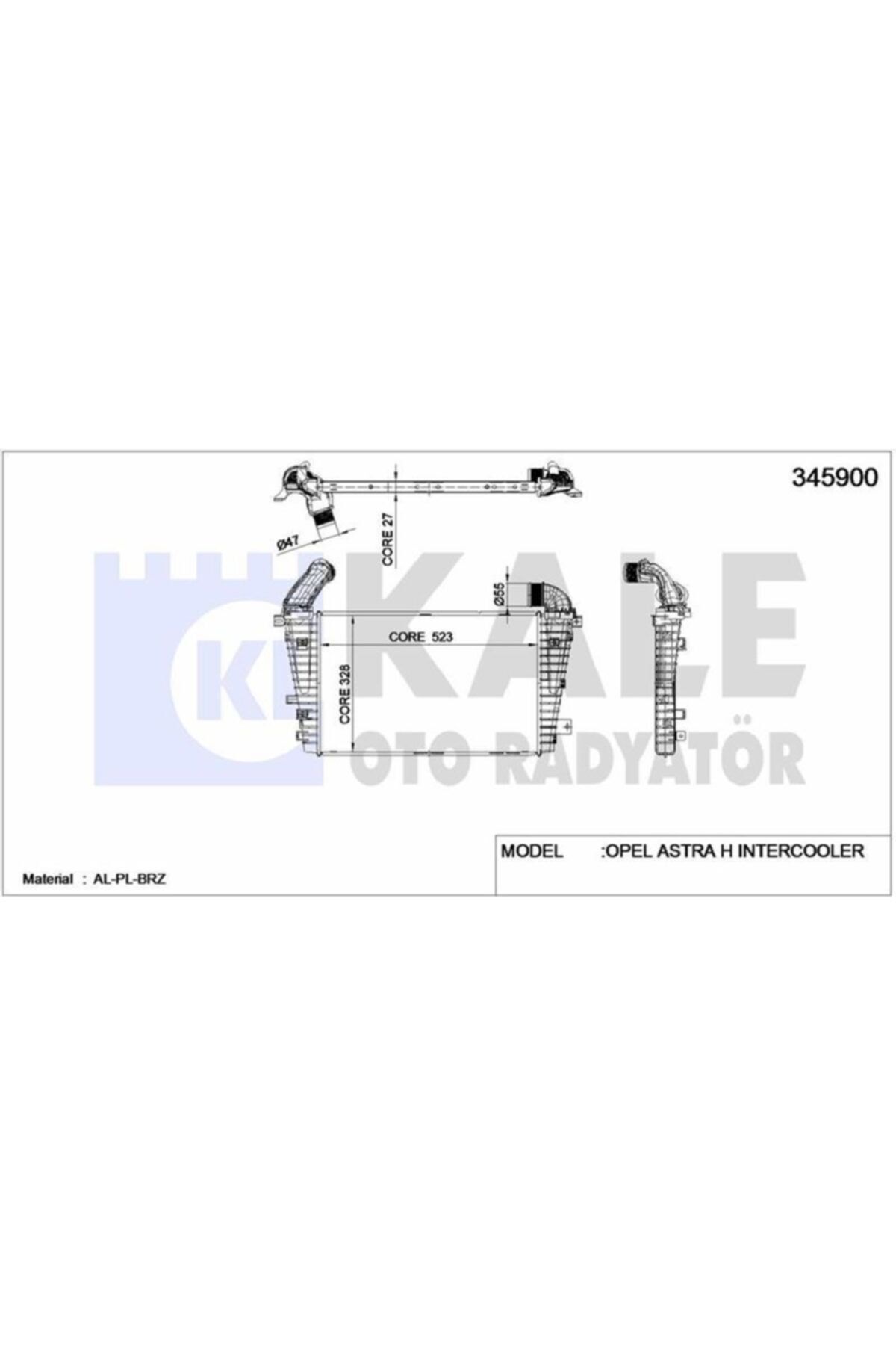 ÖZGÜÇYEDEK Intercooler Turbo Radyatoru Astra H Z17dtj Z17dtr 523×328,6×27