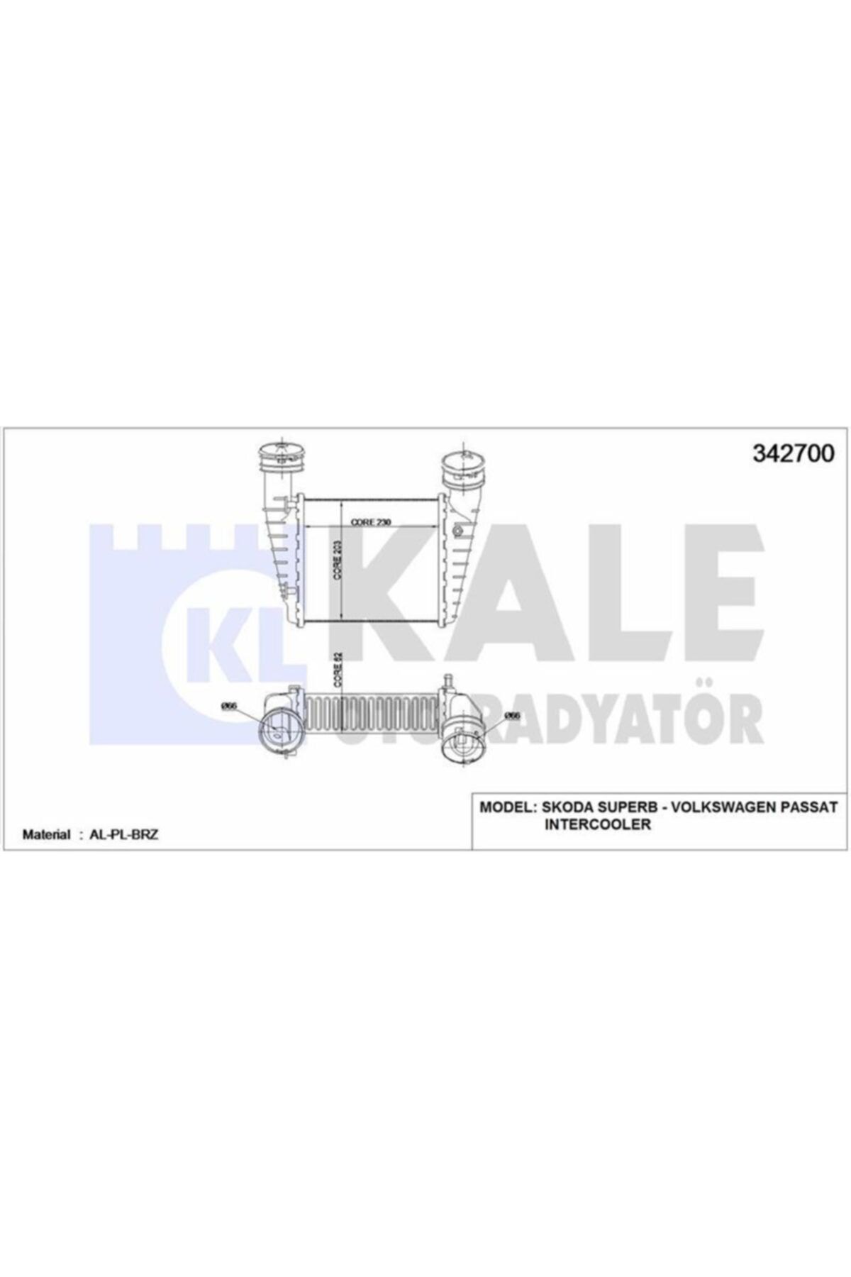 ÖZGÜÇYEDEK Turbo Radyator Intercooler Avb Awx Avf Bsv Passat 9705 Superb 0208