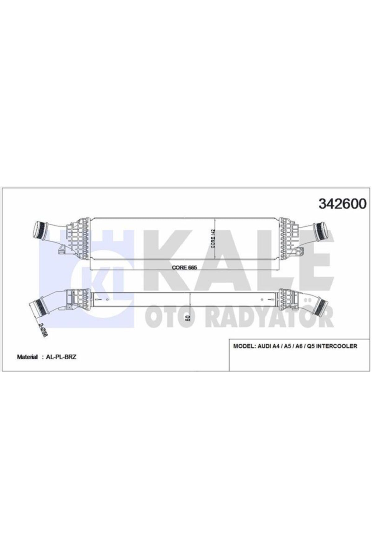 ÖZGÜÇYEDEK Turbo Radyatoru (665×134,4×58) Audı A4 A5 A6 Q5 2,0tfsı1,8tfsı2,0tdı 08