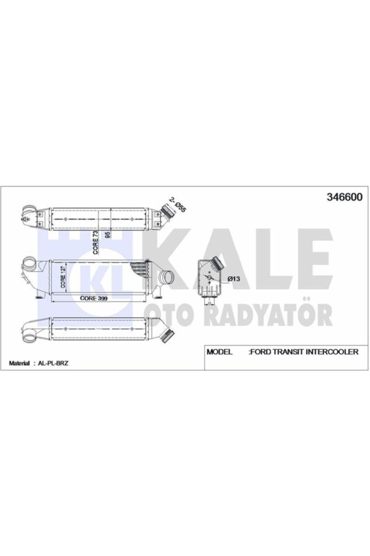 ÖZGÜÇYEDEK Turbo Radyatoru (ıntercooler) Transıt V184 2,0tdcı 100ps / 125ps 0006 Onden Cek