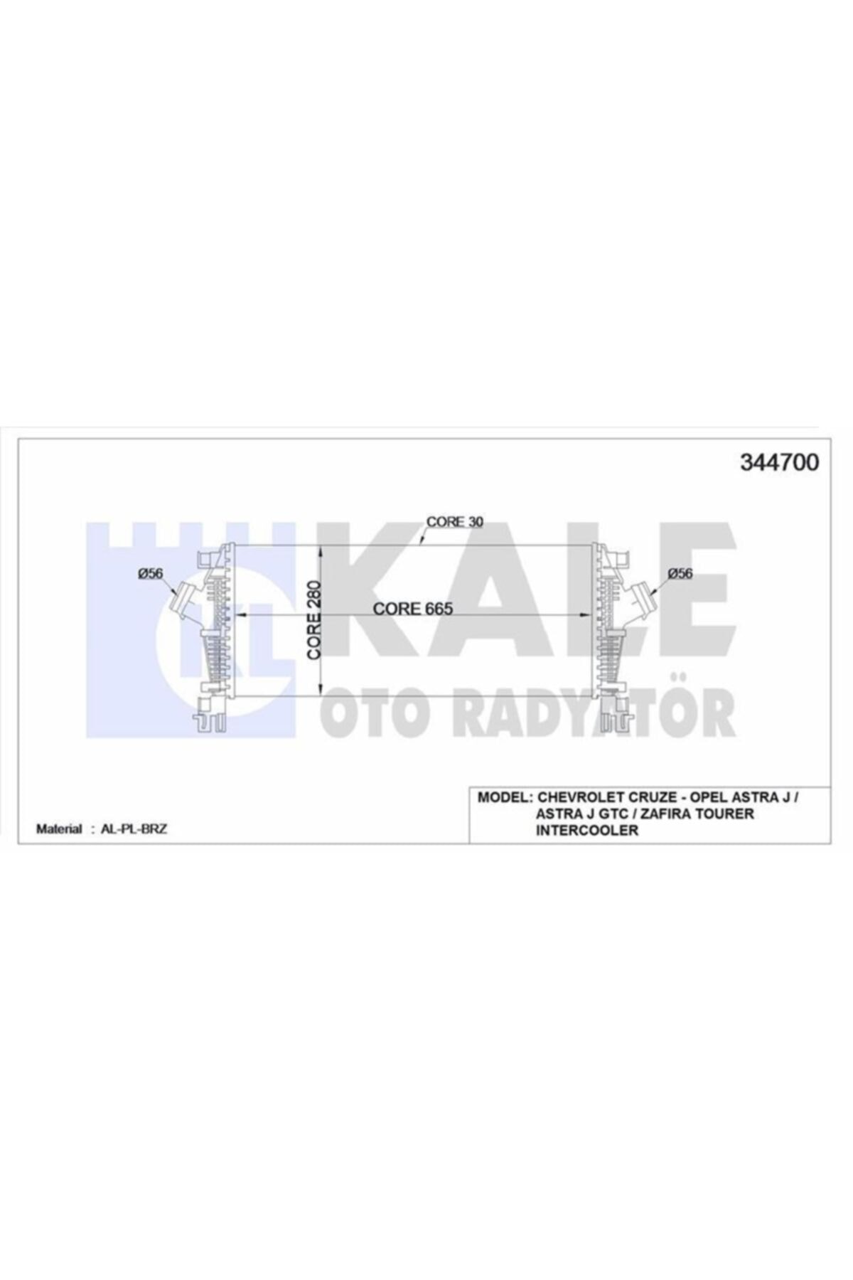 ÖZGÜÇYEDEK Turbo Radyatoru Astra J A,t A16let A16xer A14nel A14net