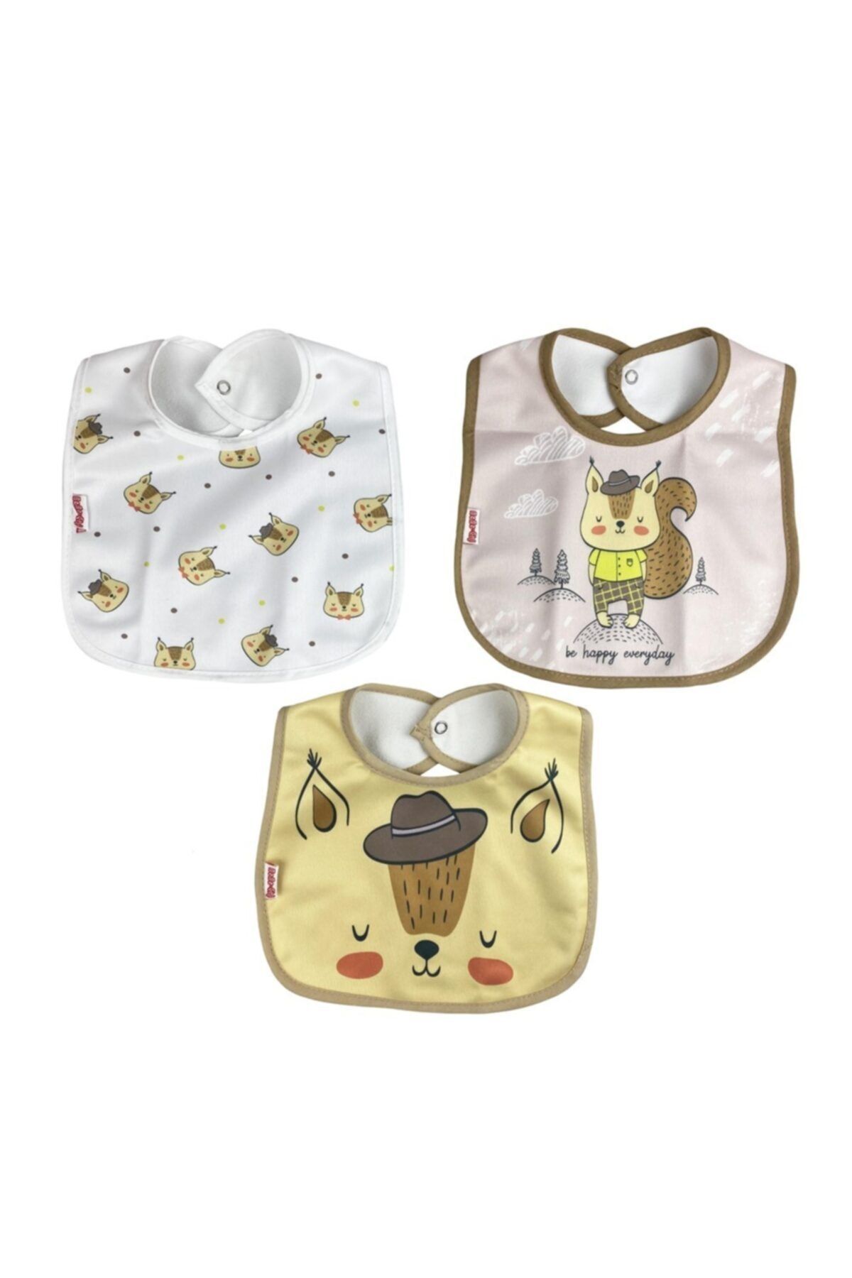 Bebechi Bebek Mama Önlüğü 3lü Sincaplı