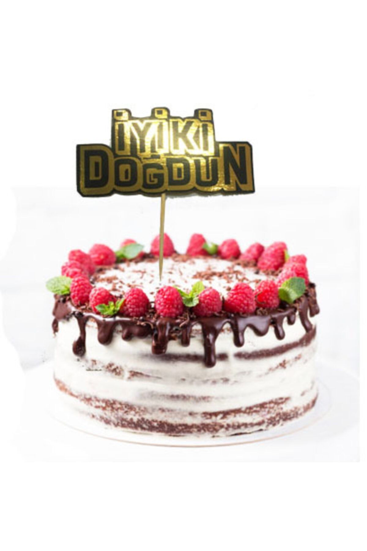Tosbikshop Parti Altın Renk Iyiki Doğdun Yazılı Kürdan Süsü 2 Adet 8x8 Cm