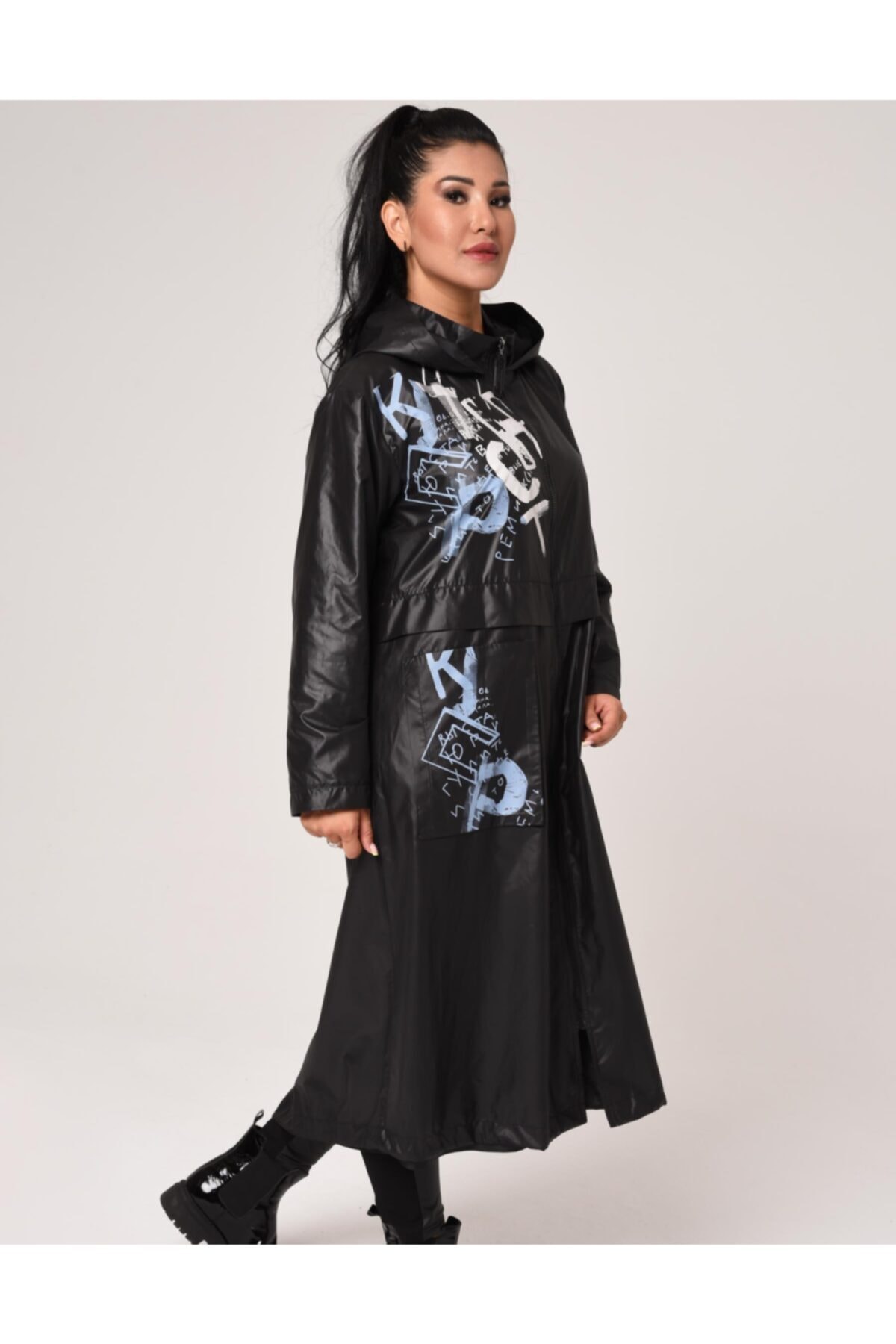 AlMarwah Siyah Yağmurluk Kap Blk3472