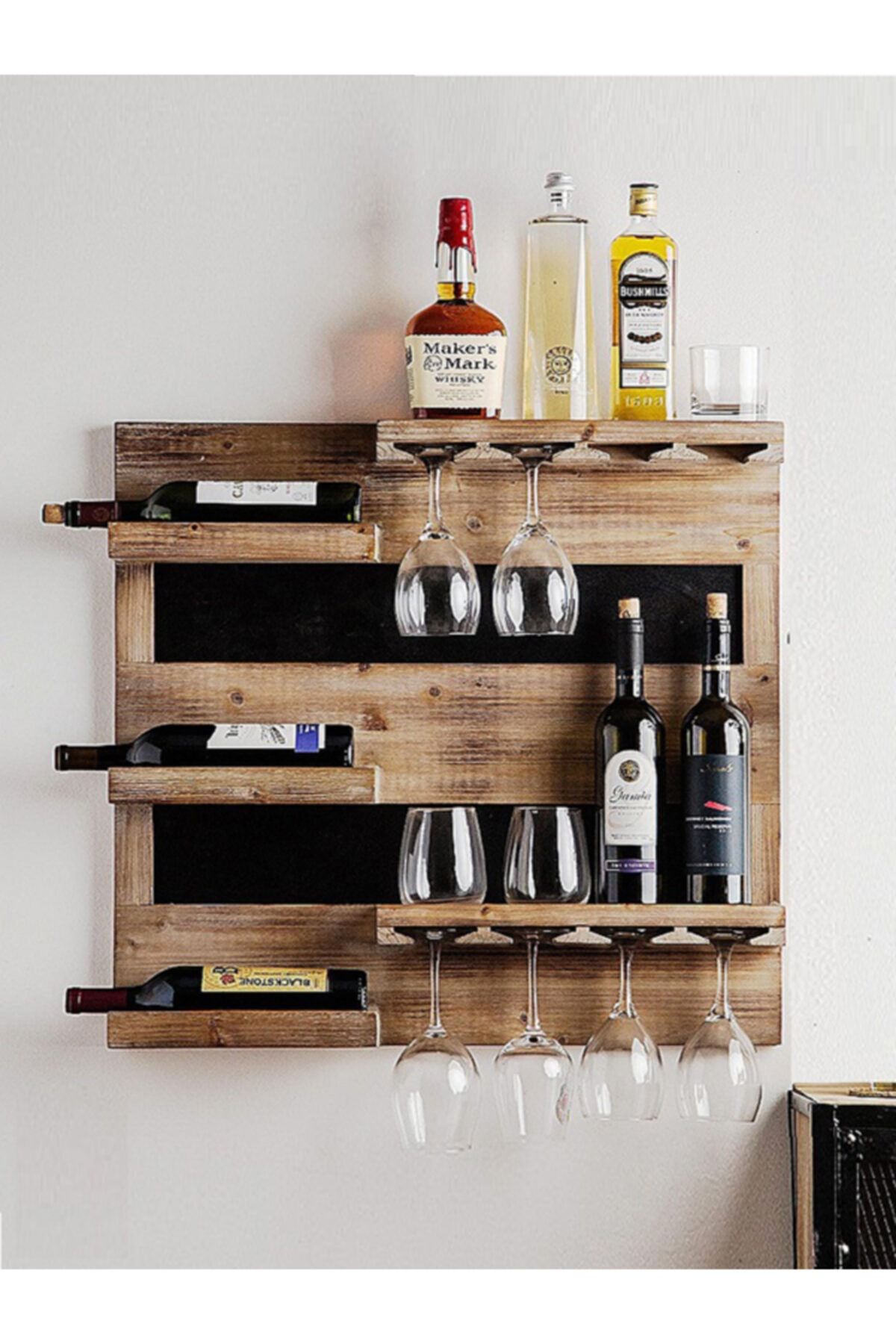 ECODECO Modern Şarap Rafı Şaraplık Şarap Standı Mini Bar 70x70 cm