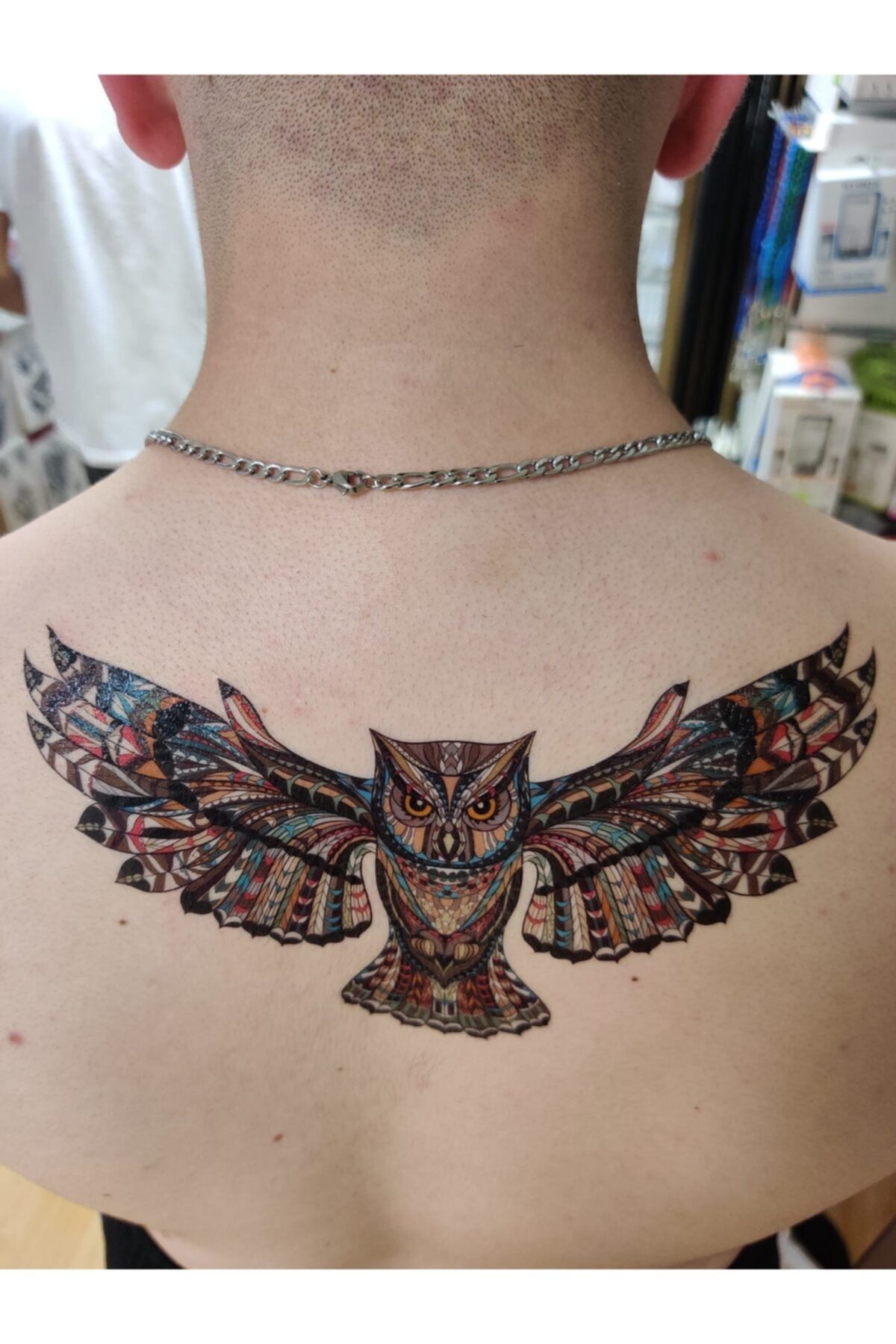 Store&Tattoo Baykus Geçici Sırt Dövmesi 24x14 Cm