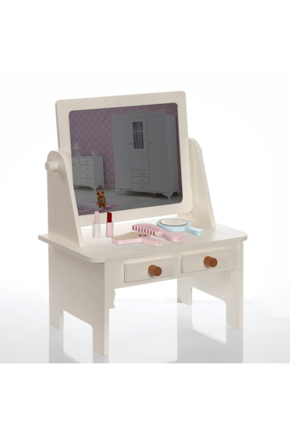Mofy Baby Montessori Eğitici Eğlenceli Çocuk Aynalı Makyaj Masa Seti