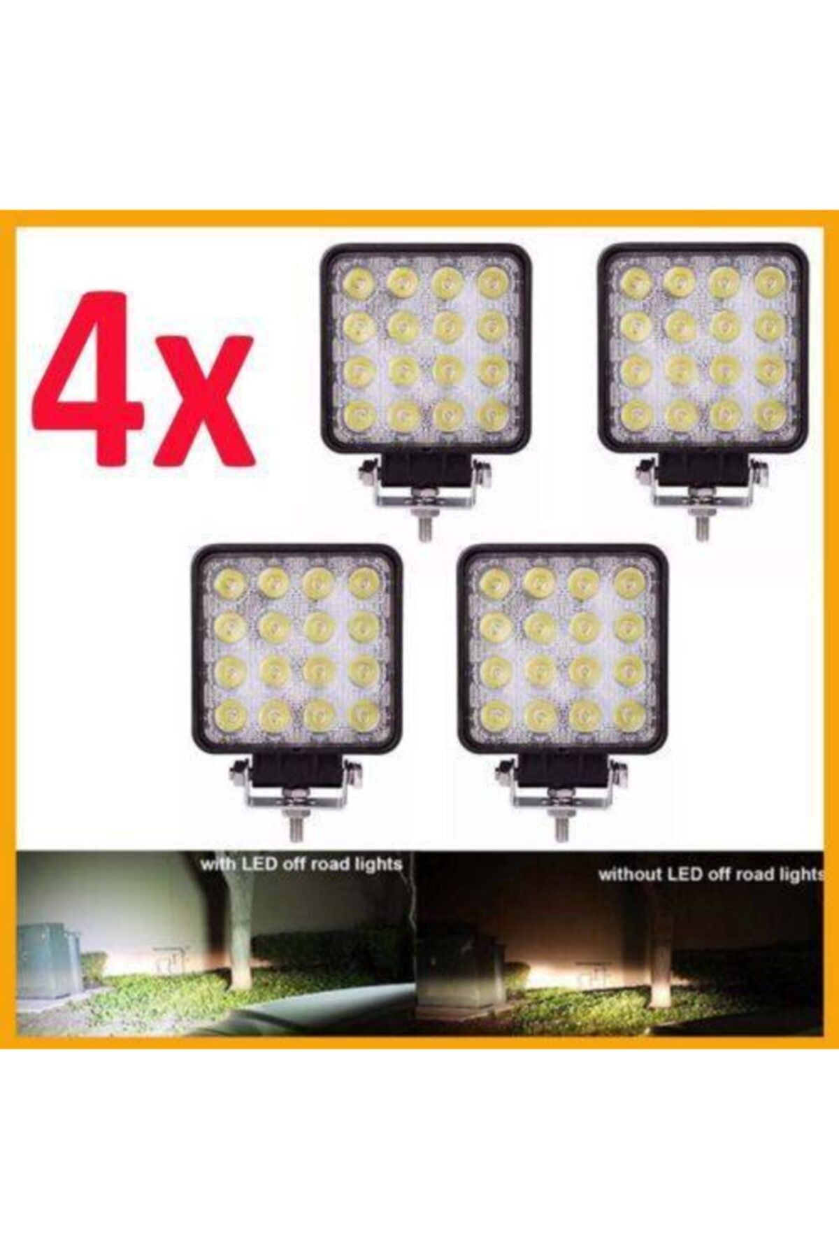 rock off road sis fari lambasi 16 ledli kare 4 lu paket su gecrmez led fiyati yorumlari trendyol