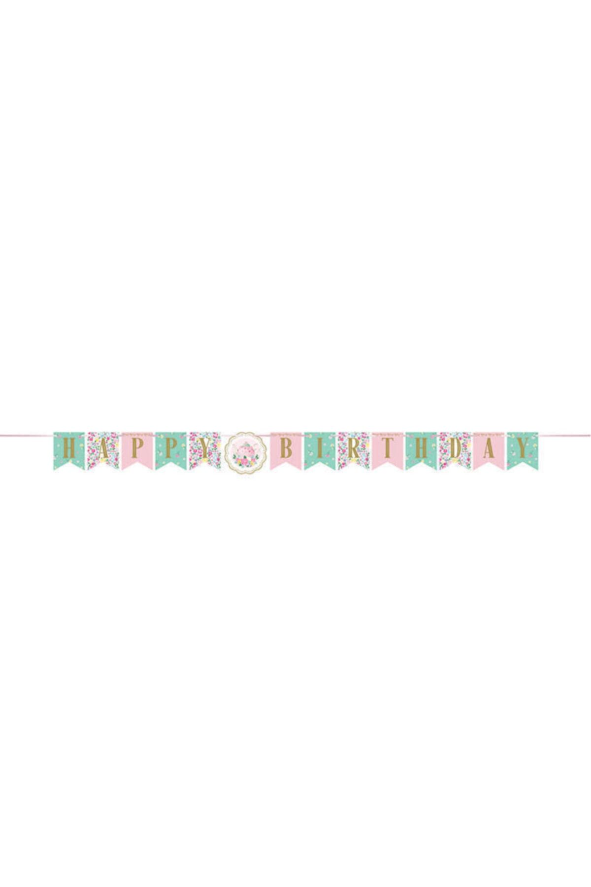 Parti Dünyası Pembe Happy Birthday Yazılı Flama 139 cm