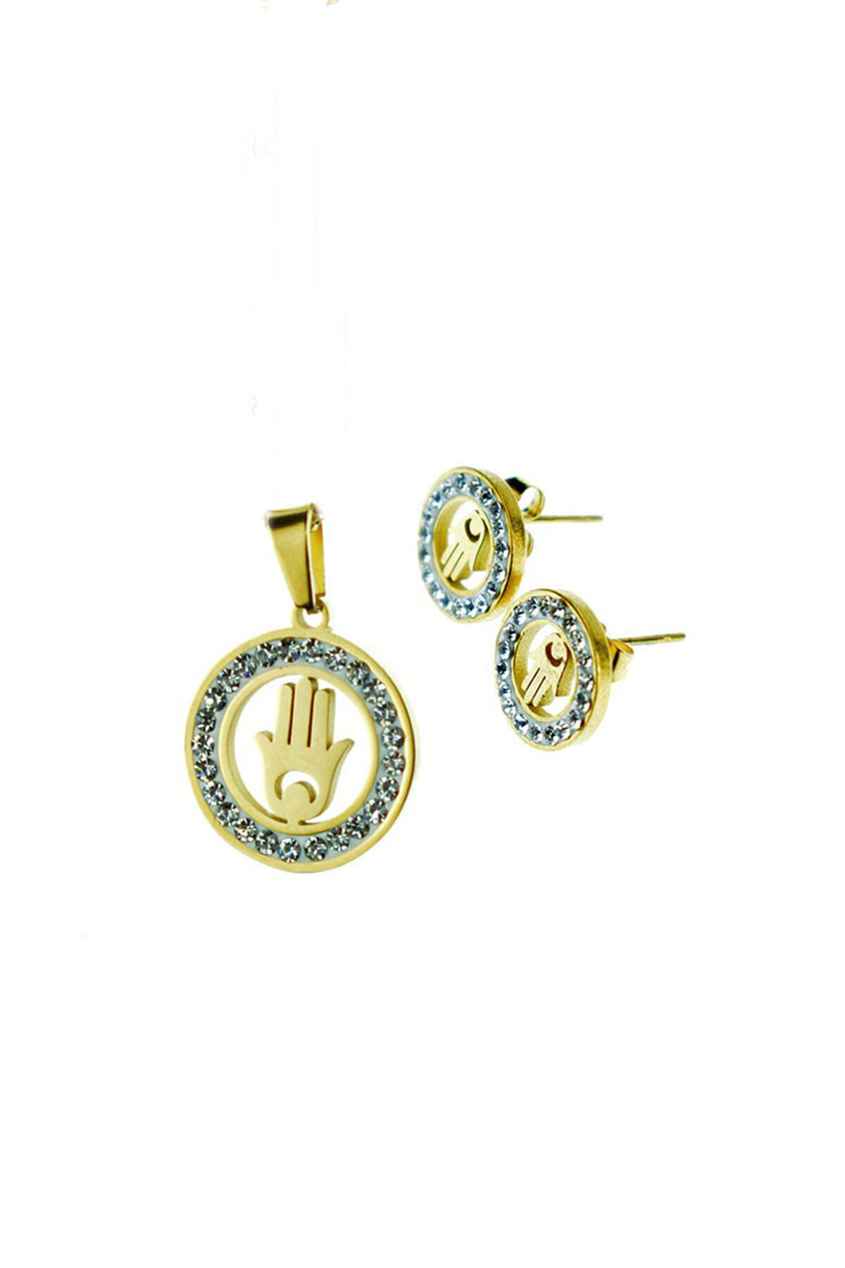 staınless steel Kadın Çelik Kolye Küpe Set