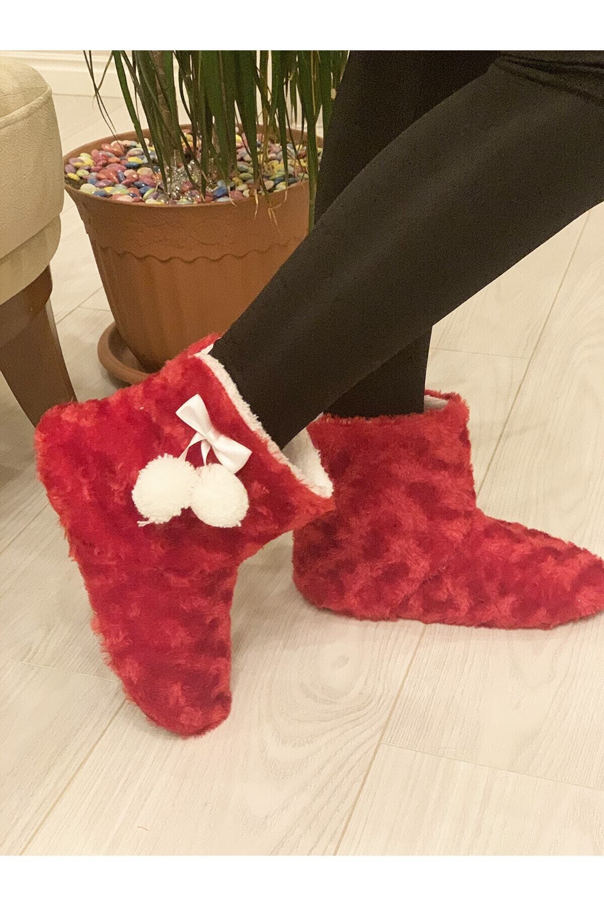 OFAYA Kadın Kırmızı Günlük Ev Pandufu