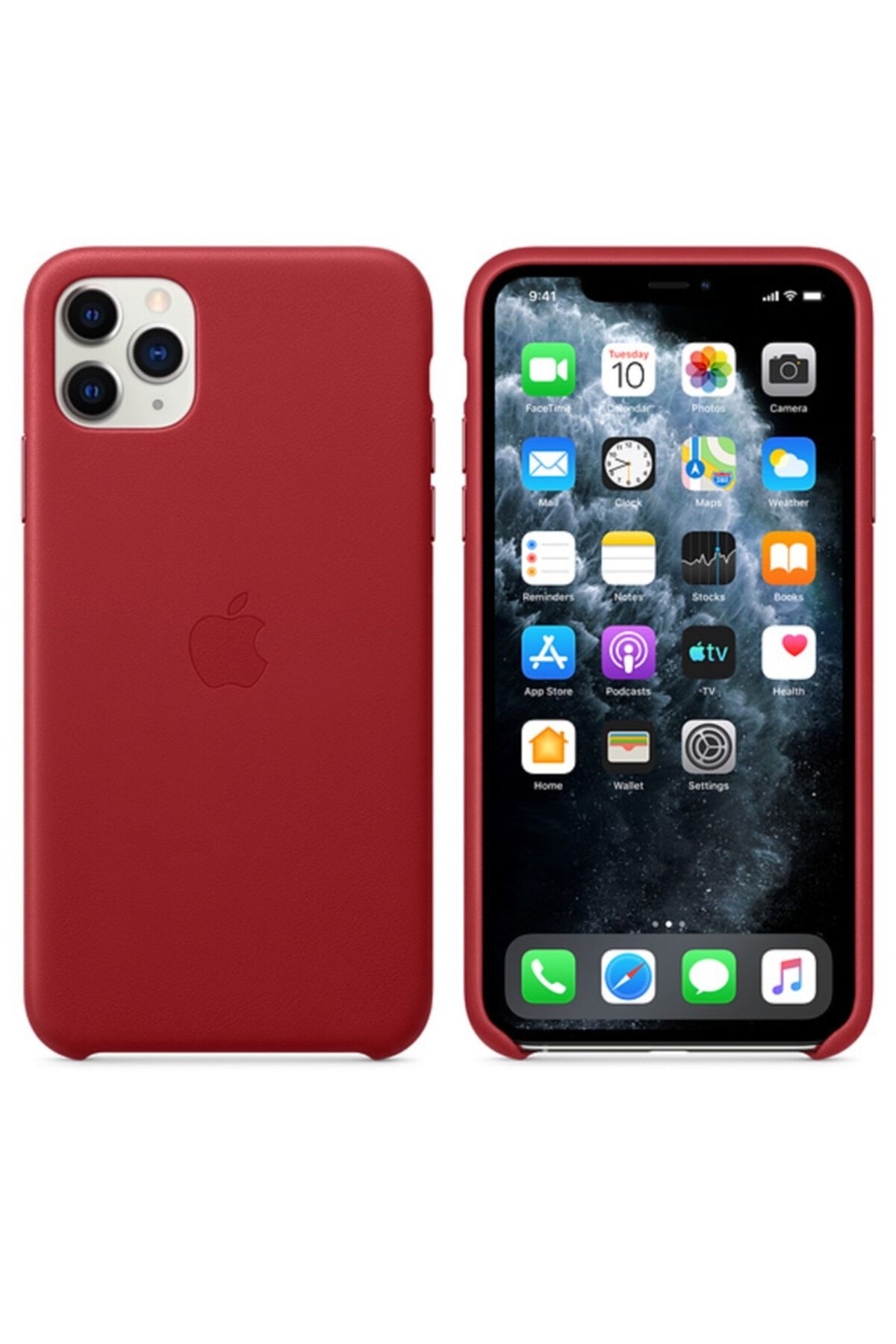 Iphone 11 Pro Max Deri Kırmızı Kılıf
