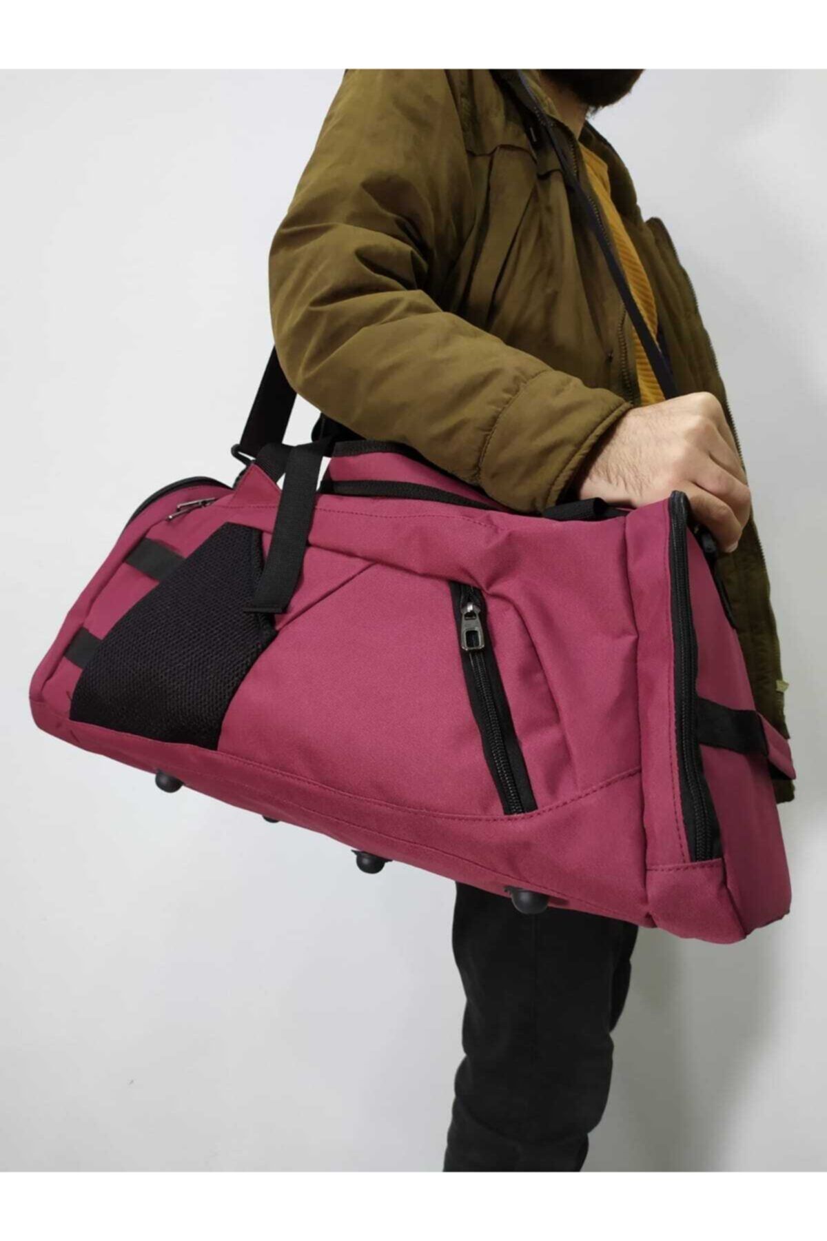 Sjâlsfrânde Unisex Bordo Seyahat Spor Sırt Çantası