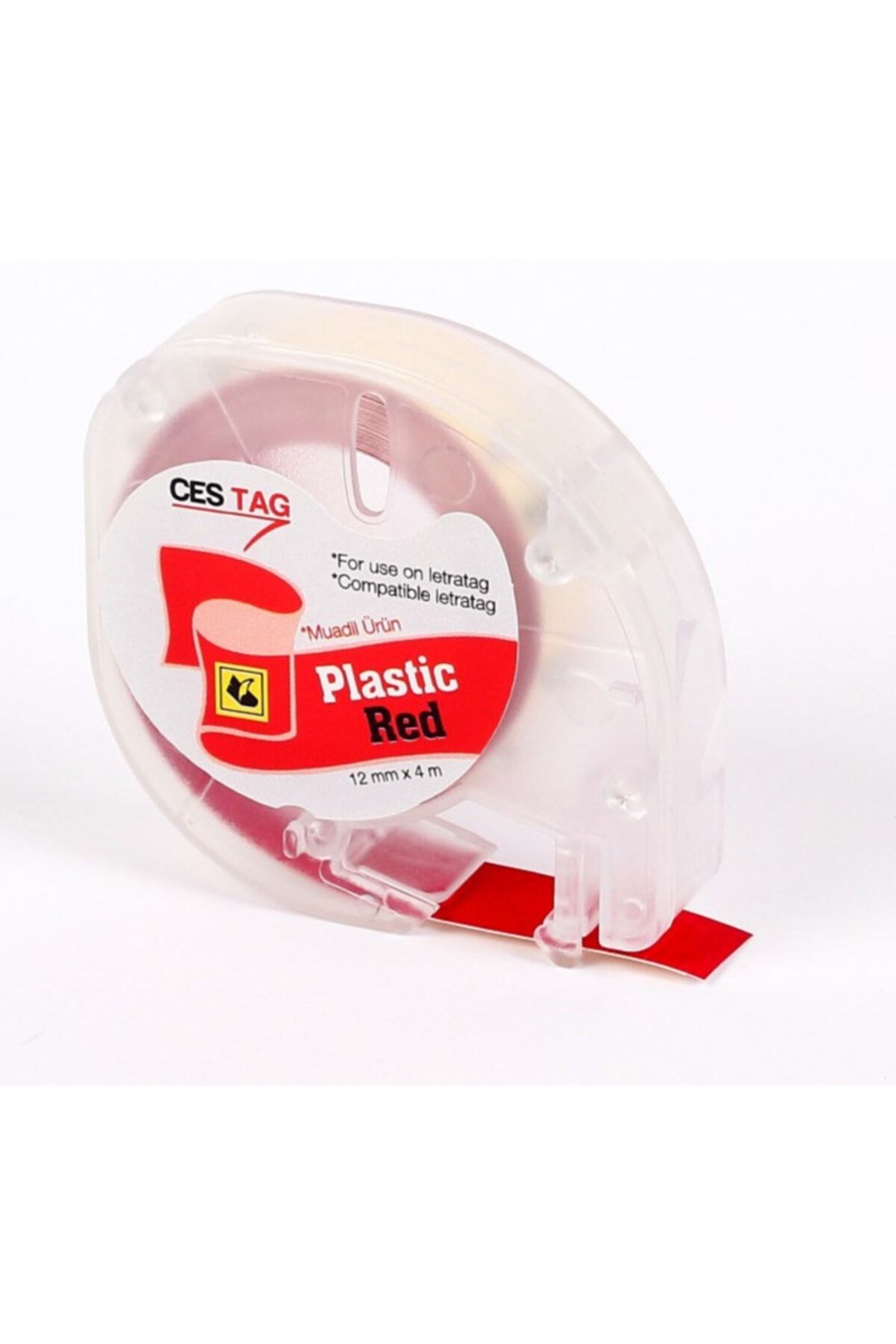 Dymo Cestag Plastik Şerit Etiket Kırmızı Muadil 10 Lu Paket