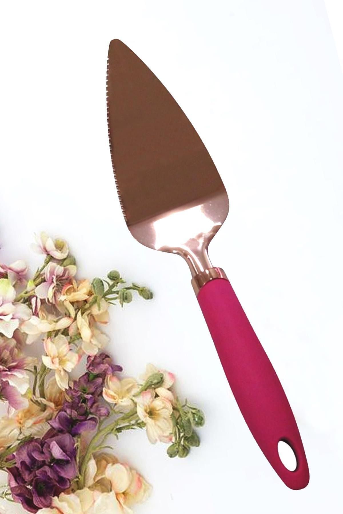 Hayveys Lüks Silikon Saplı Pasta Ve Bakır Servis Sunum Spatulası