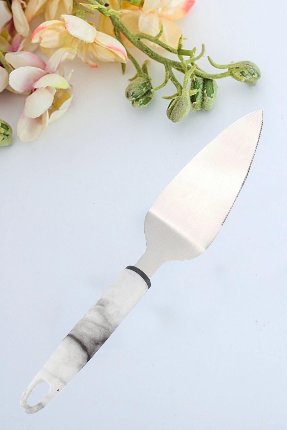 Hayveys Mermer Desenli Lüks Pasta Ve Servis Sunum Spatulası