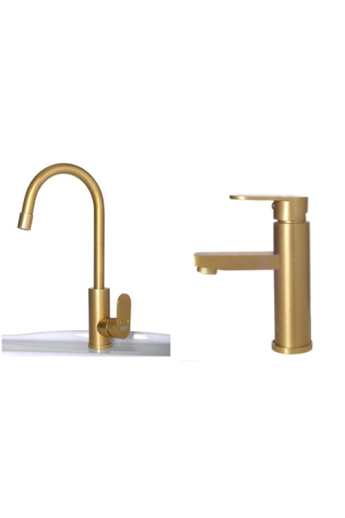 Rudi Gold (altın Sarısı) Mutfak Evye Bataryası+banyo Lavabo Bataryası