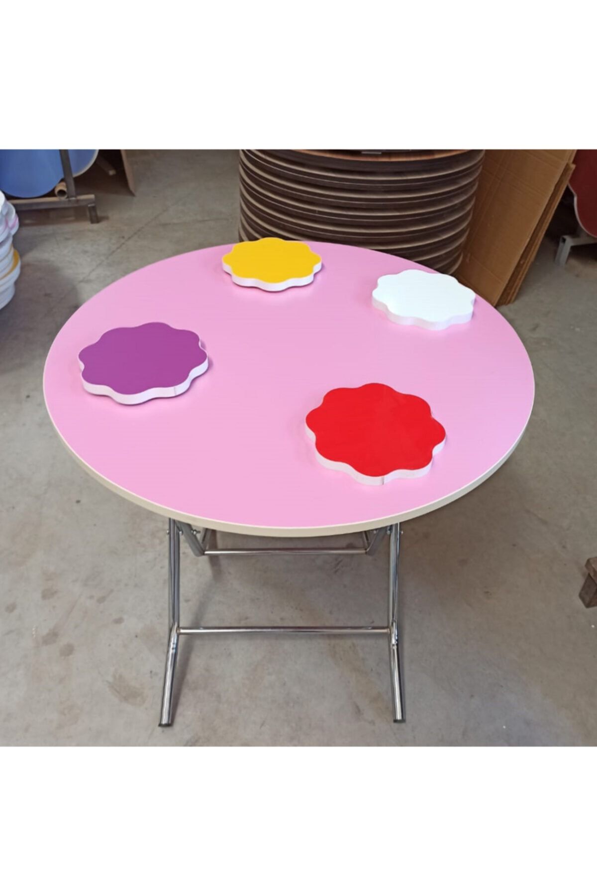 papatya home yuvarlak katlanir pembe masa 72 cm fiyati yorumlari trendyol