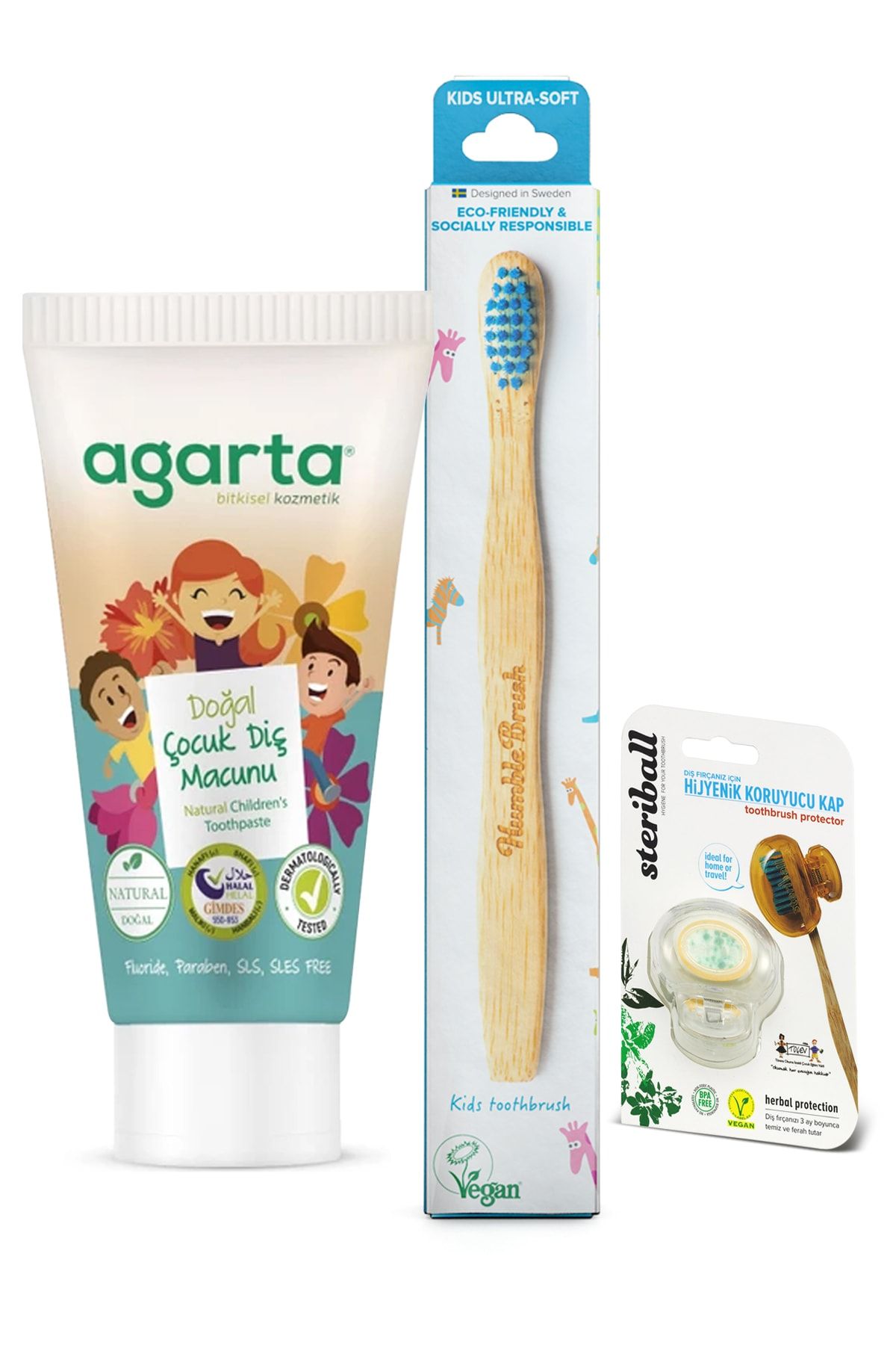 Agarta Humblebrush M Steribal Çocuk Diş Macunu Set 3'lü