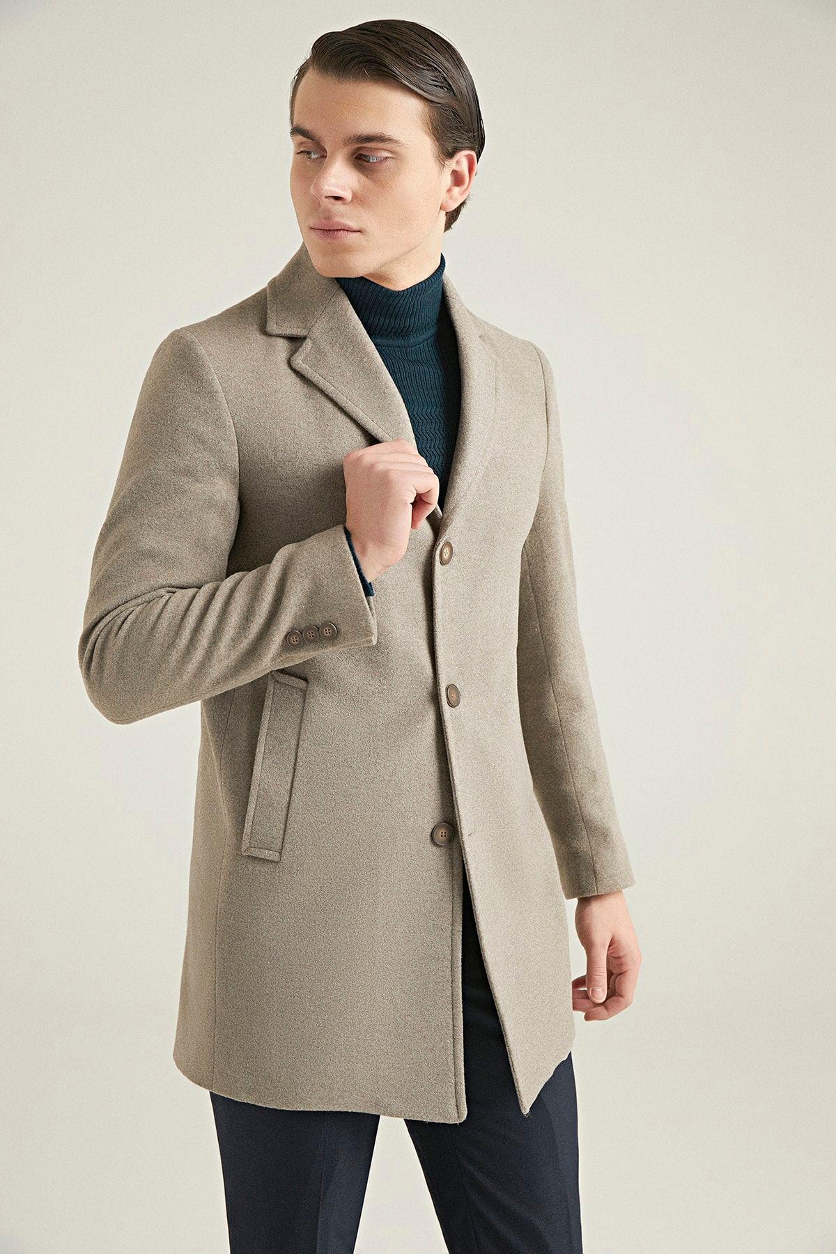 D'S Damat PALTO (Regular Fit) BEJ RENK