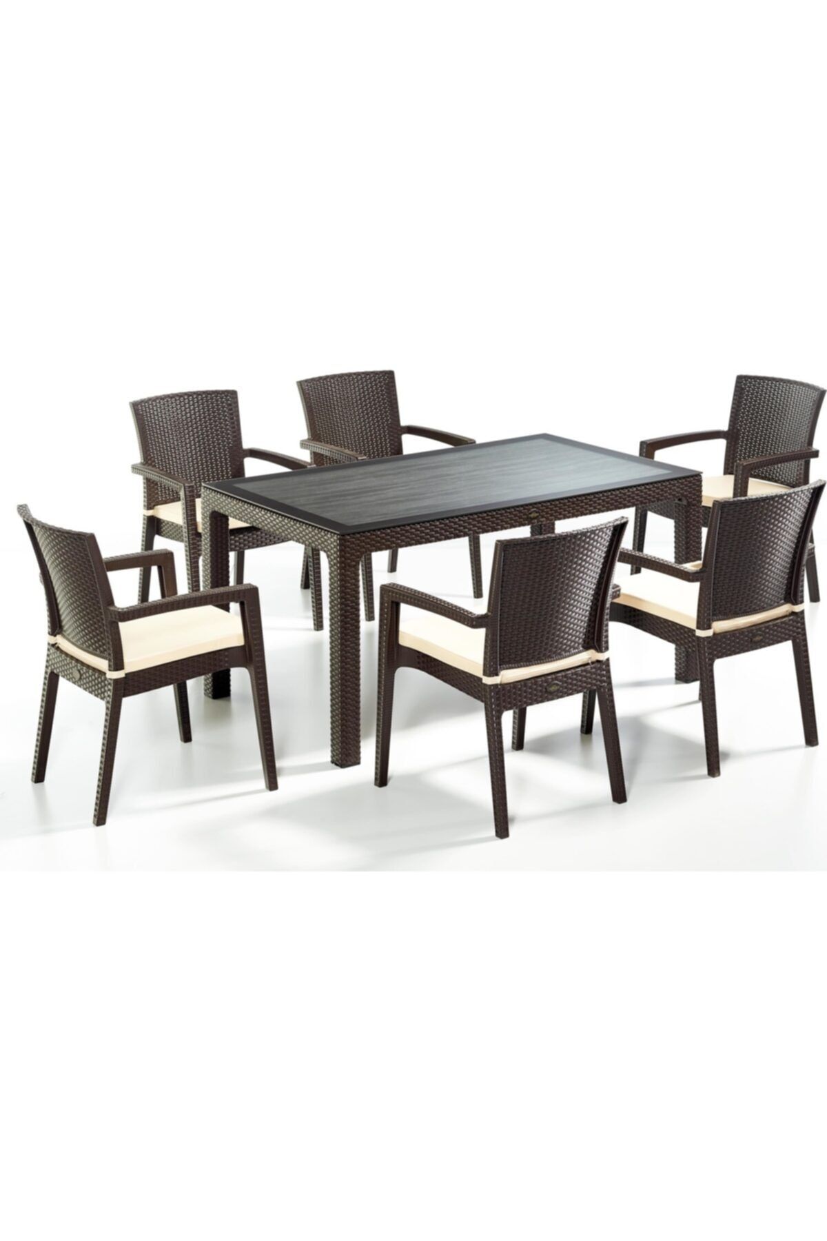 wertty werty home 6 sandalye 6 minder 80 140 camli rattan masa takimi fiyati yorumlari trendyol